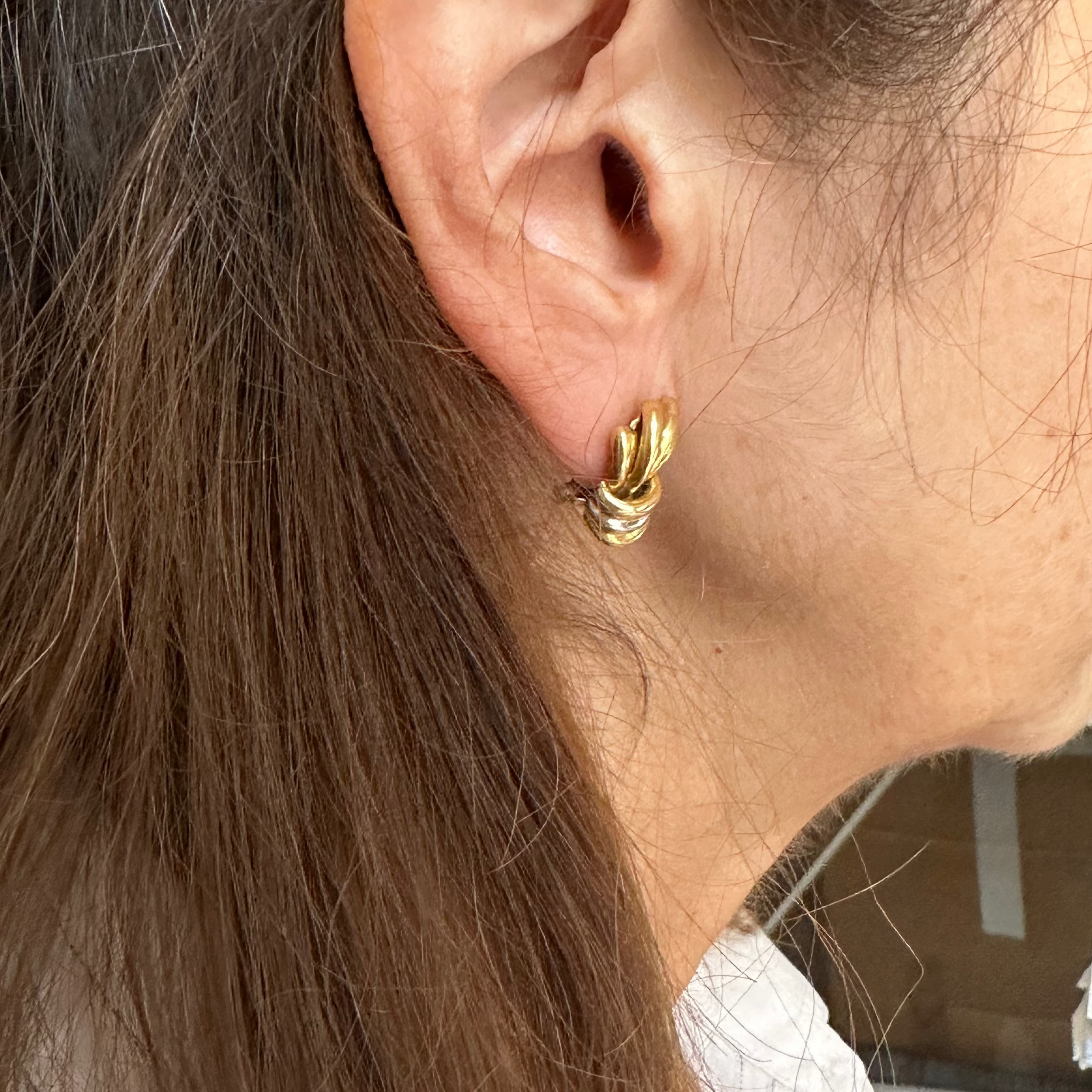 Boucles d'oreilles Clips en or jaune, or blanc et or rose