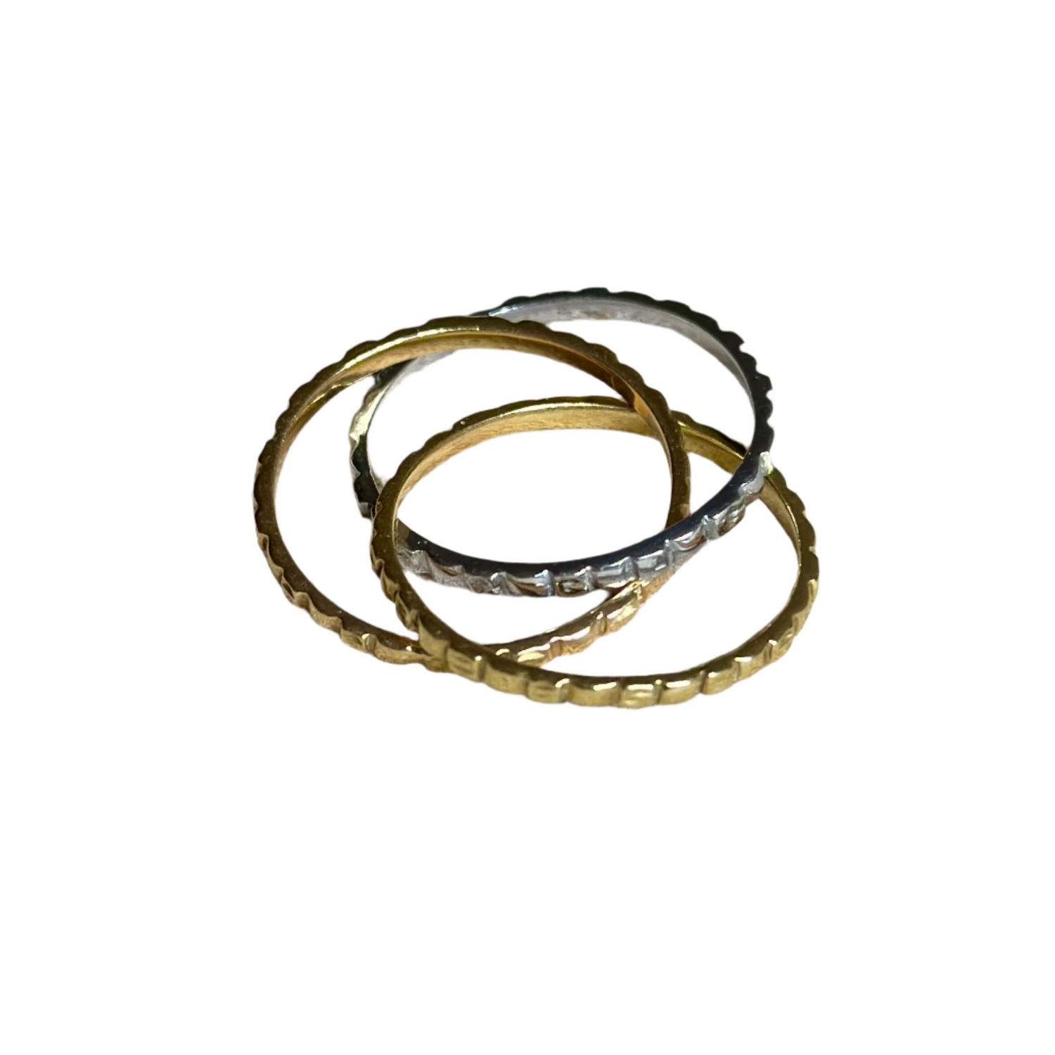 Bague Alliance Trois Anneaux en or jaune et or blanc