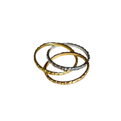 Bague Alliance Trois Anneaux en or jaune et or blanc