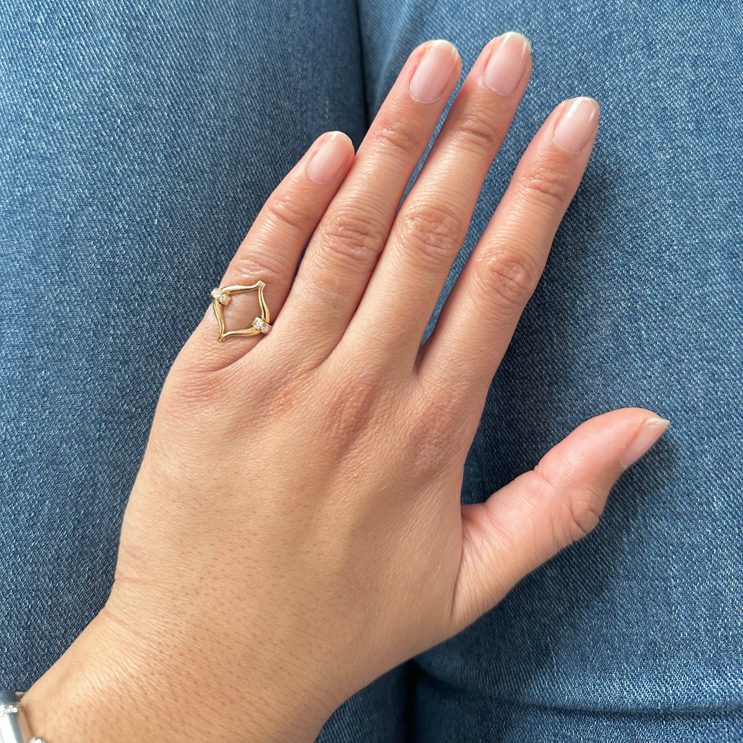 Bague MAZARIN en or jaune et diamants