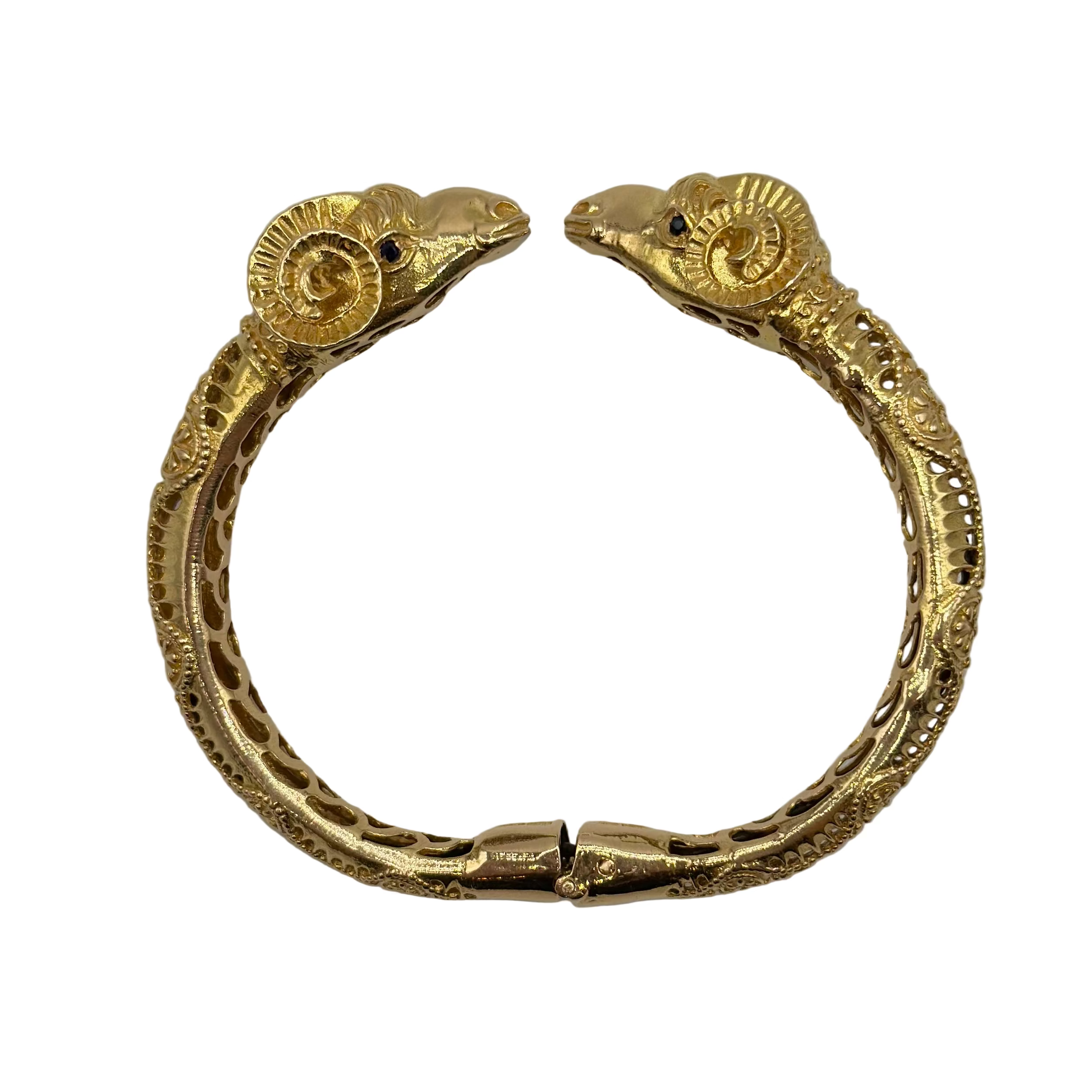 Bracelet Jonc Têtes de Bélier en or jaune et diamants