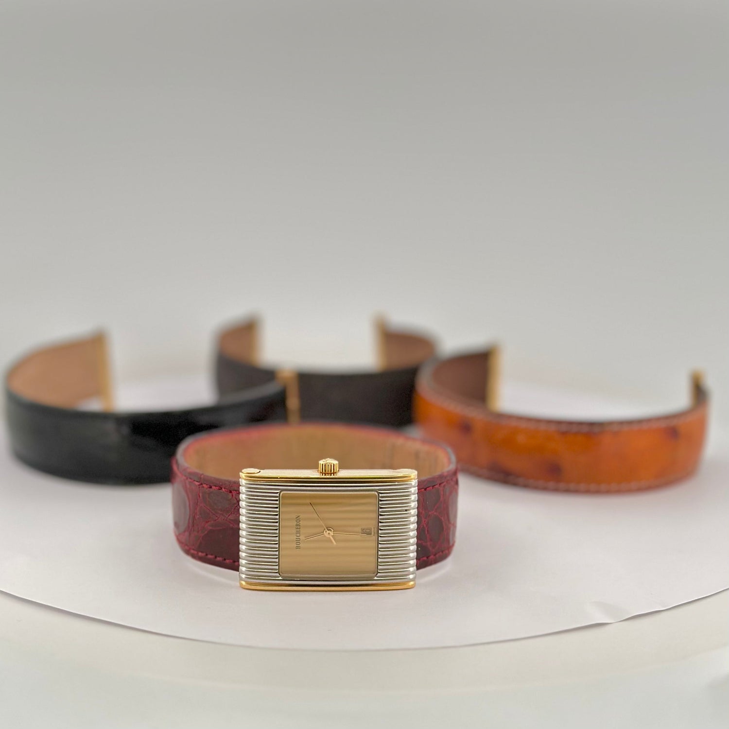 BOUCHERON “Reflet” watch in yellow gold and steel