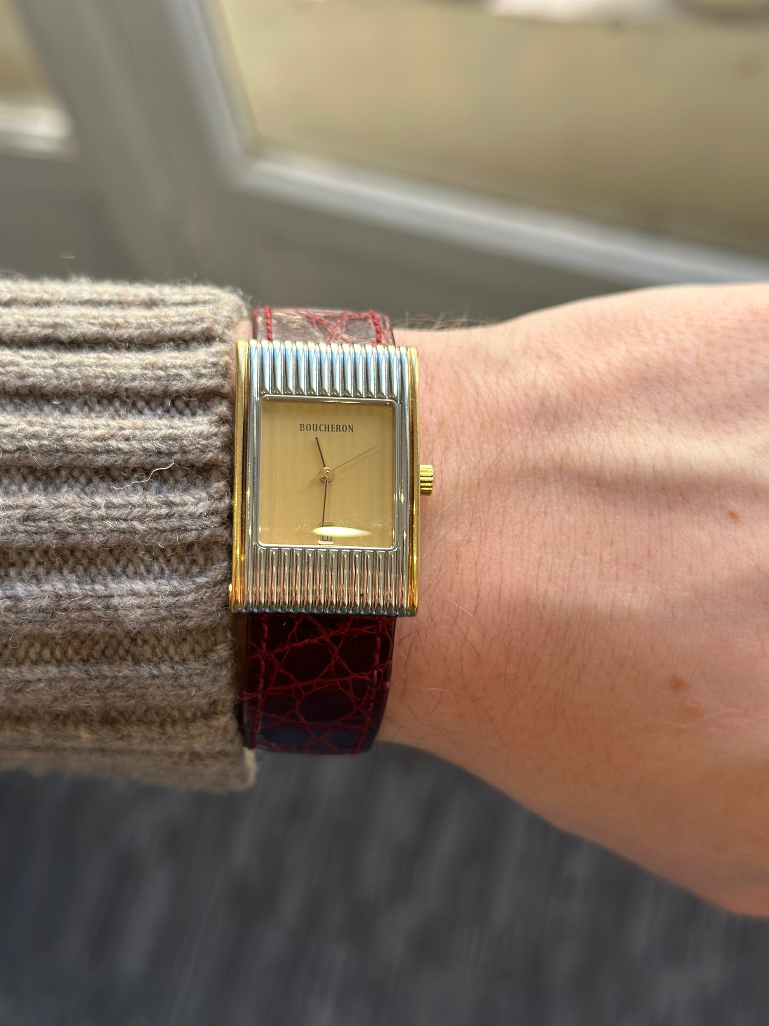 BOUCHERON “Reflet” watch in yellow gold and steel