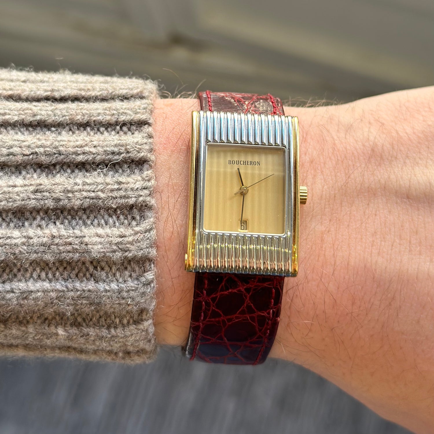 BOUCHERON “Reflet” watch in yellow gold and steel