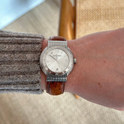 BOUCHERON “Solis” watch in steel and leather