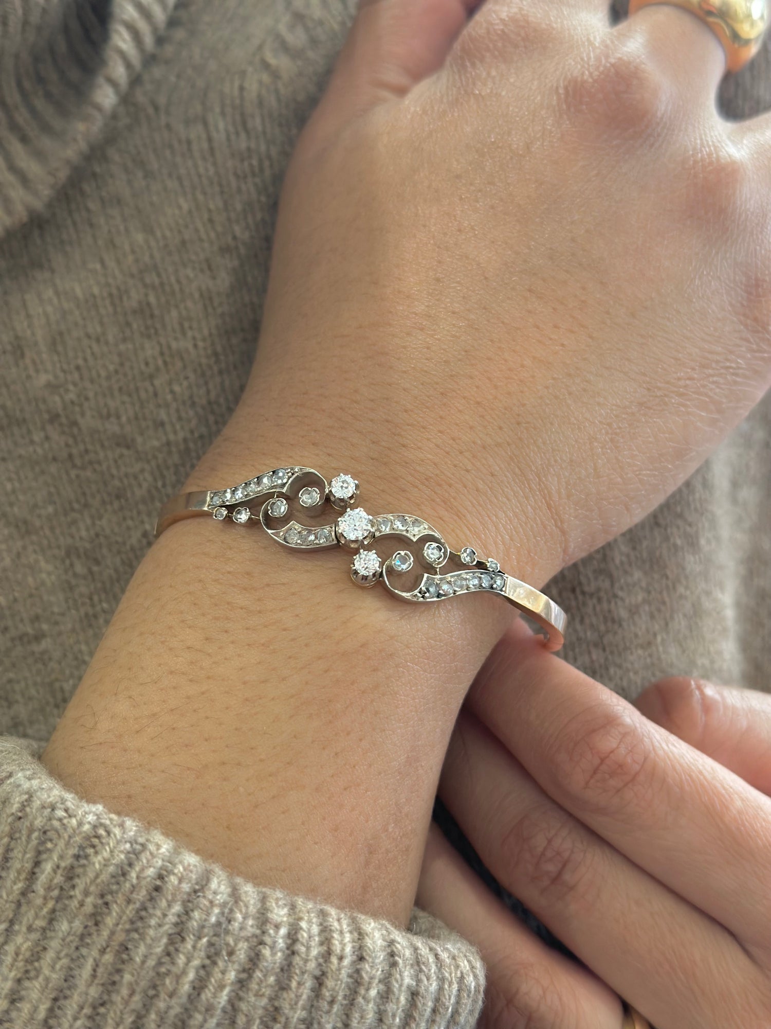 Rose gold and diamond bracelet