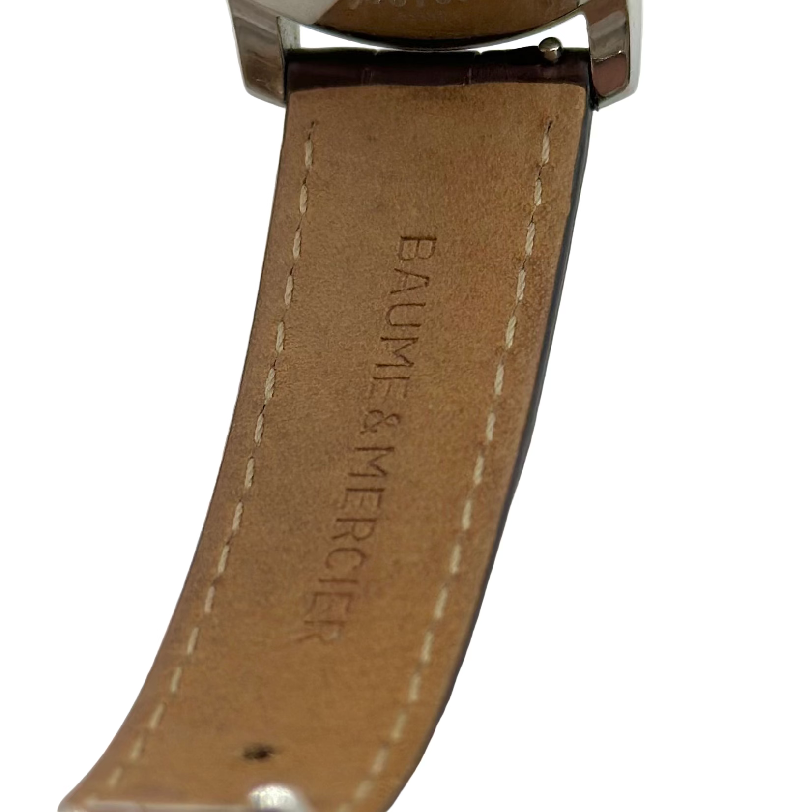 Montre BAUME ET MERCIER en acier, cuir et quartz