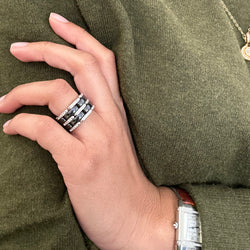 CHANEL “Ultra” Bandeau ring in white gold, black ceramic and diamonds