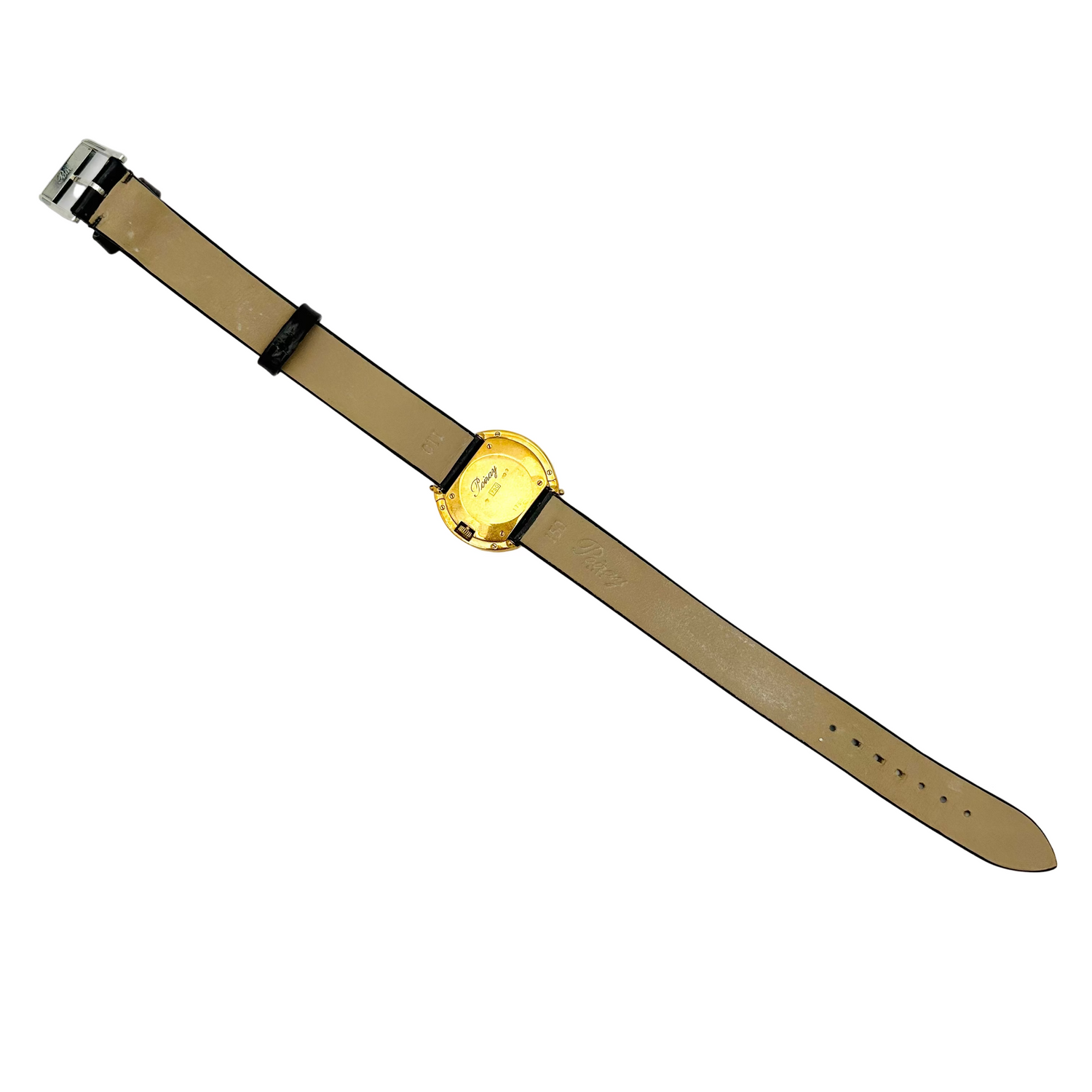 POIRAY "Ma Seconde" Watch in yellow gold, Mother-of-pearl, and leather