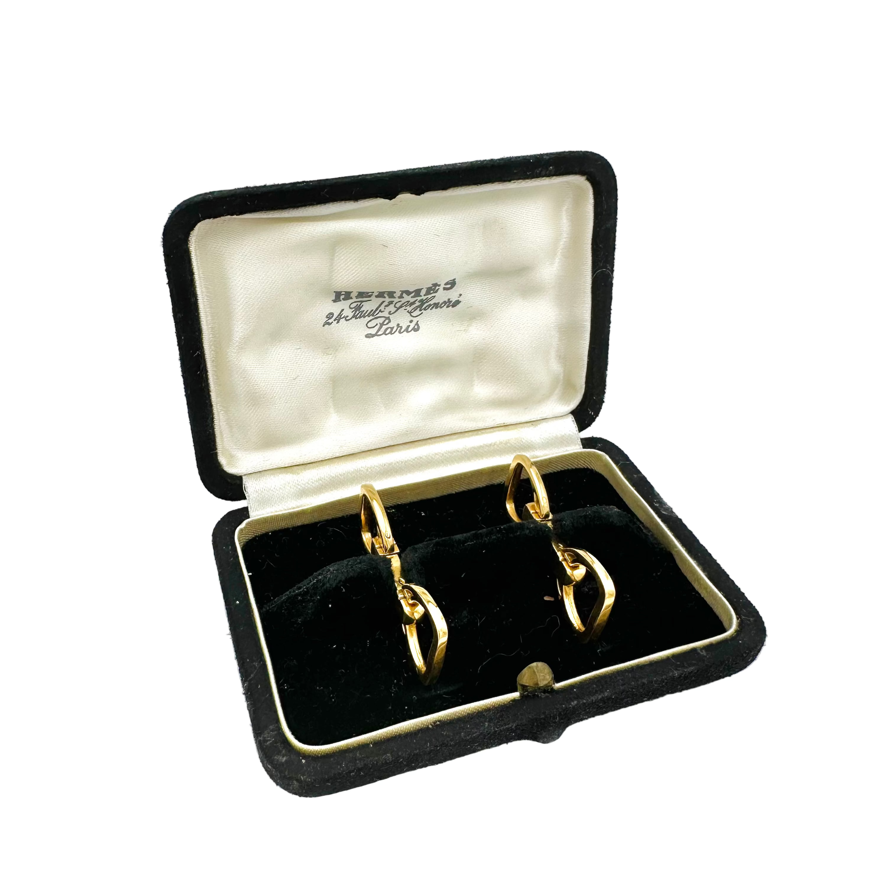 Boutons de manchette HERMÈS "Étrier" en or jaune