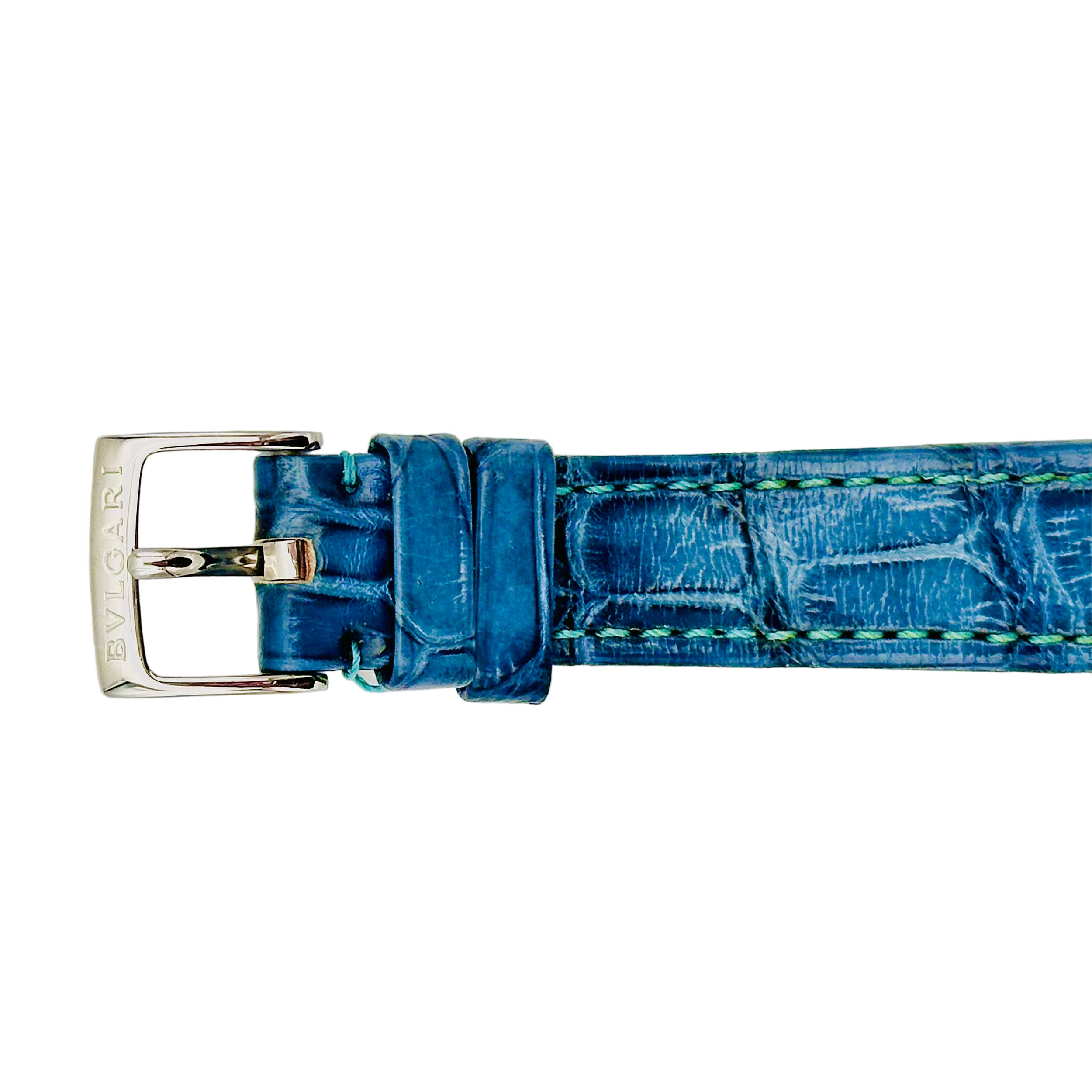 Montre BULGARI en or rose, acier, nacre et cuir