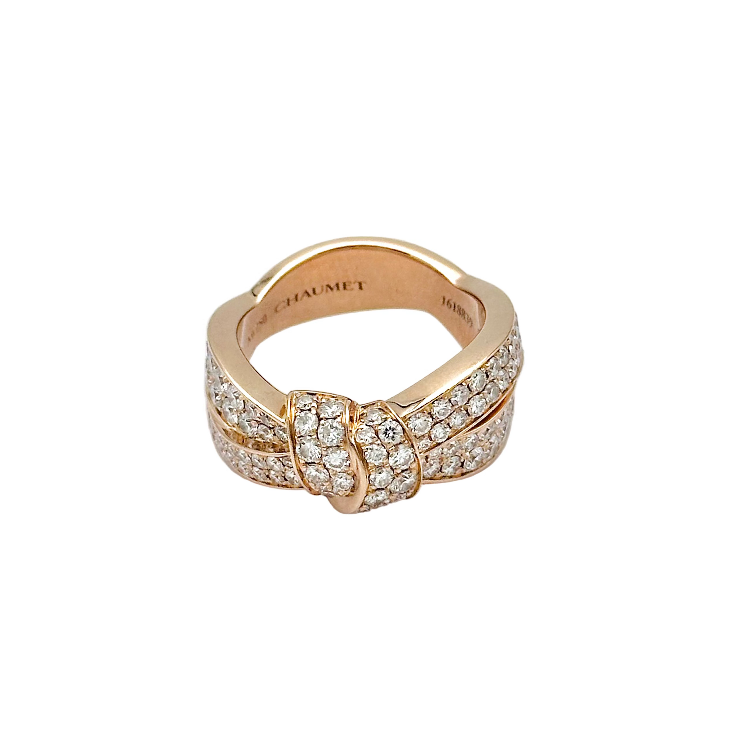 Bague Jarretière CHAUMET Liens Séduction en or rose et diamants