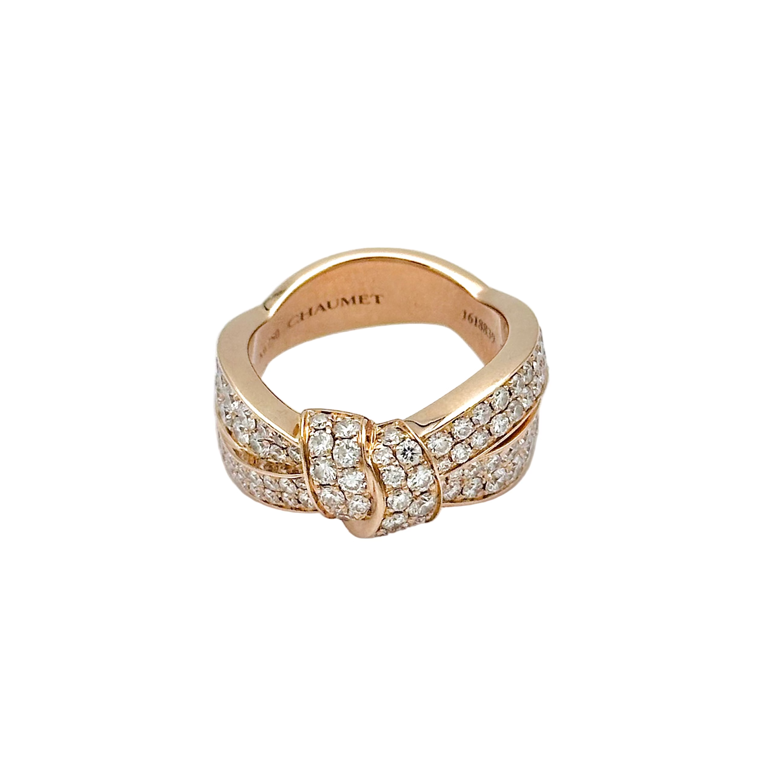 Bague Jarretière CHAUMET Liens Séduction en or rose et diamants