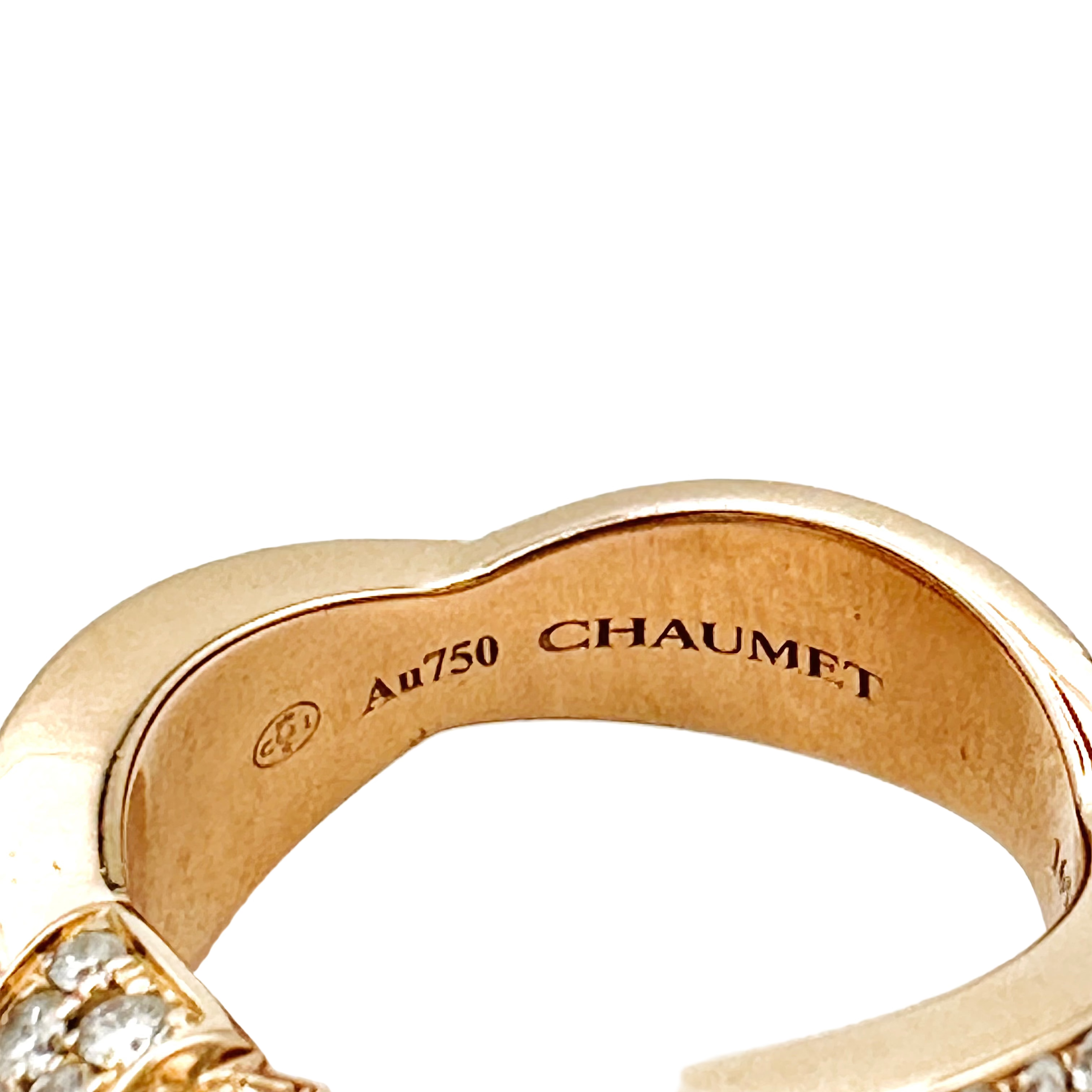 Ring CHAUMET "Liens séduction" garter in rose gold and diamonds.