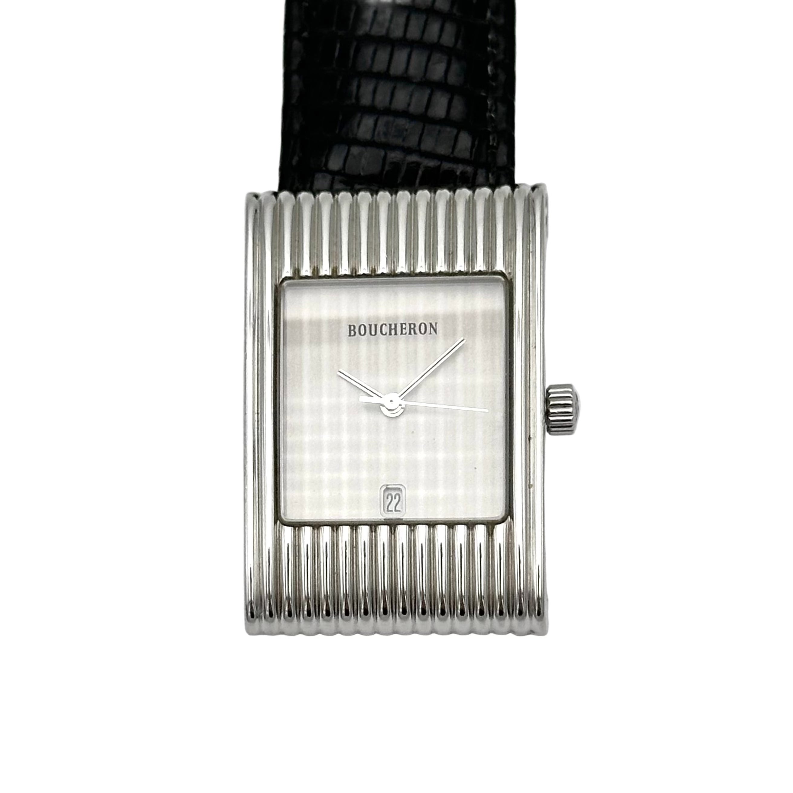 Montre BOUCHERON Reflet en acier et cuir interchangeable