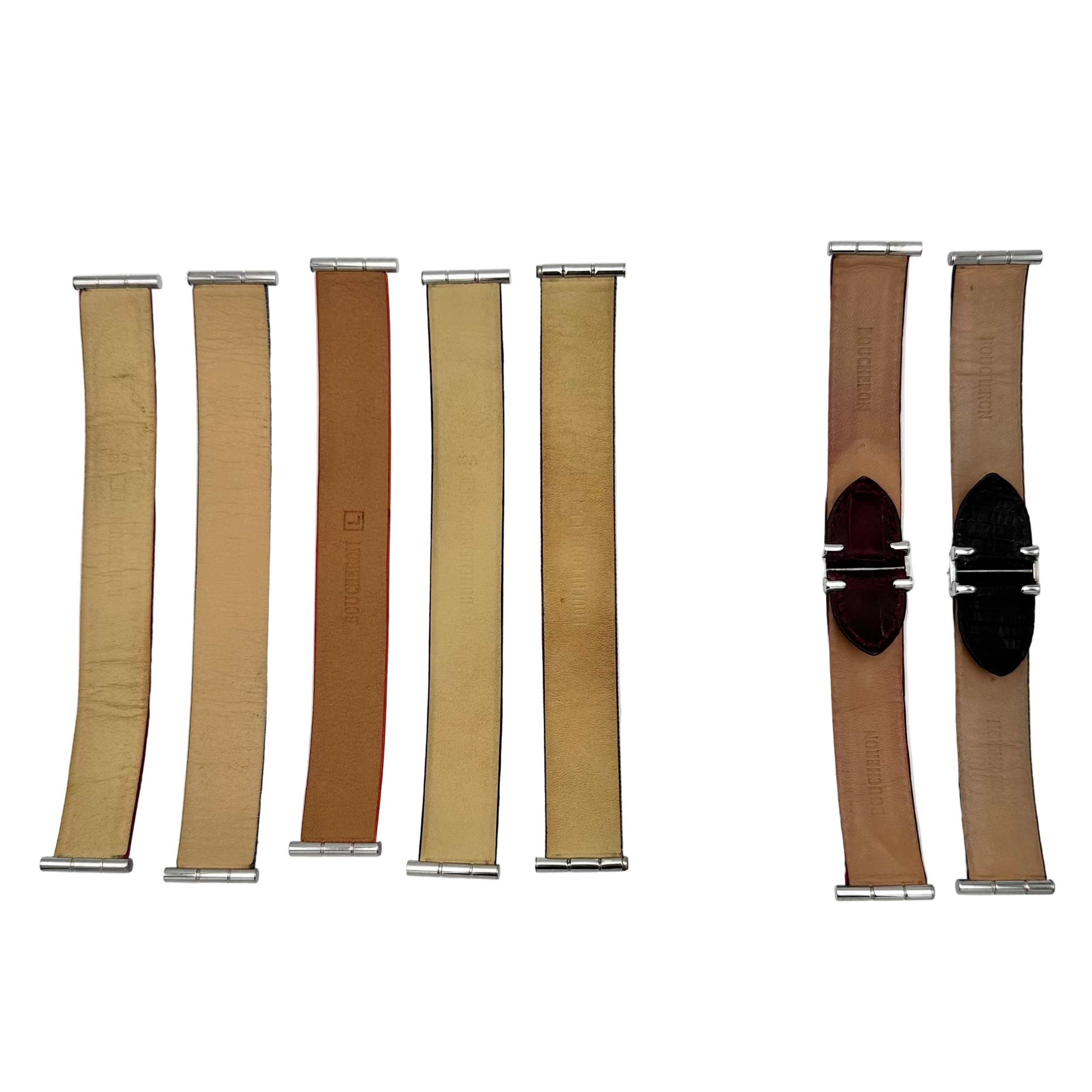 Montre BOUCHERON "Reflet" en acier et cuir interchangeable