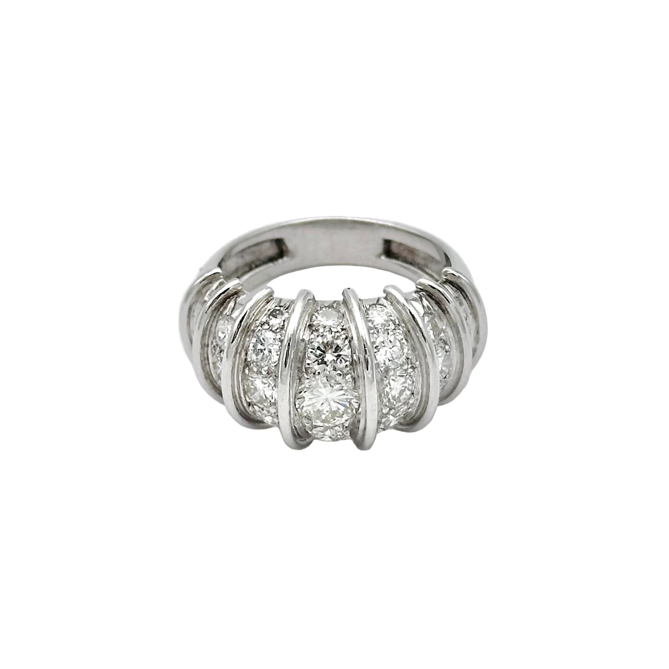 Bague Jonc en or blanc et diamants