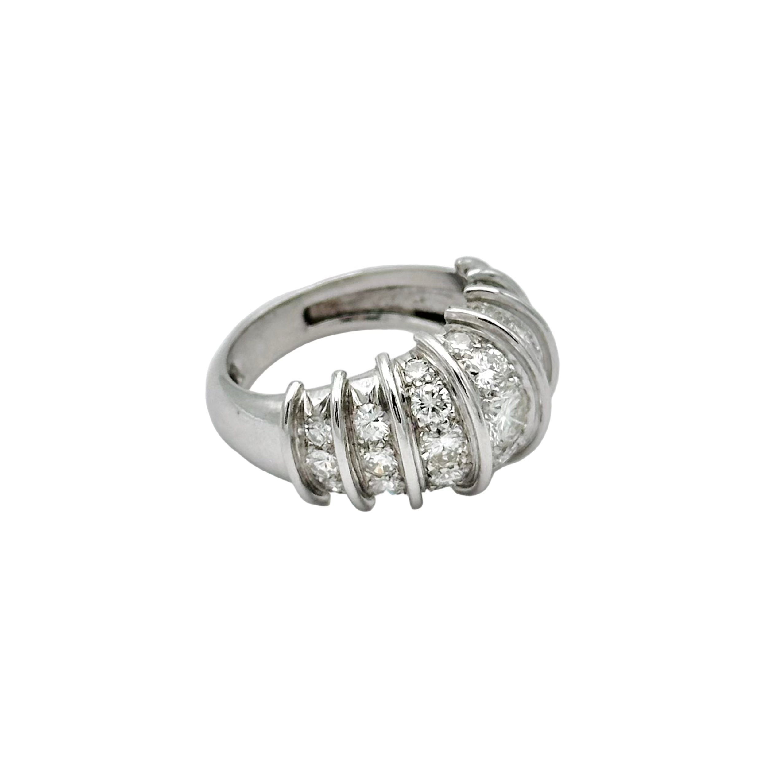 Bague Jonc en or blanc et diamants