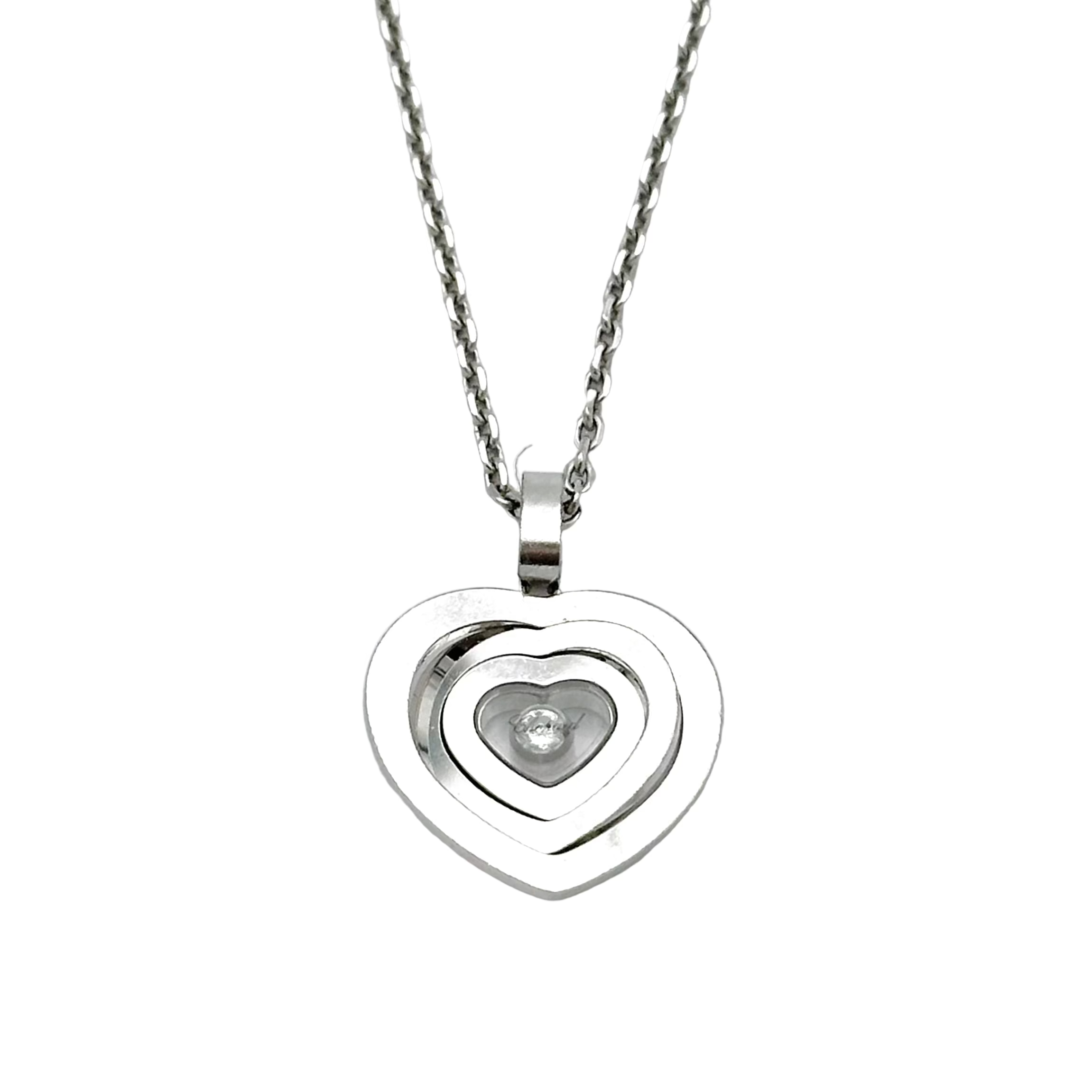 Collier Pendentif CHOPARD Happy Diamonds en or blanc et diamants