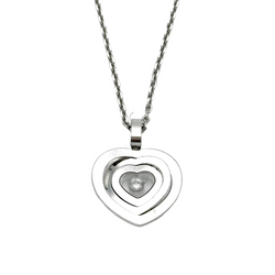 Collier Pendentif CHOPARD Happy Diamonds en or blanc et diamants