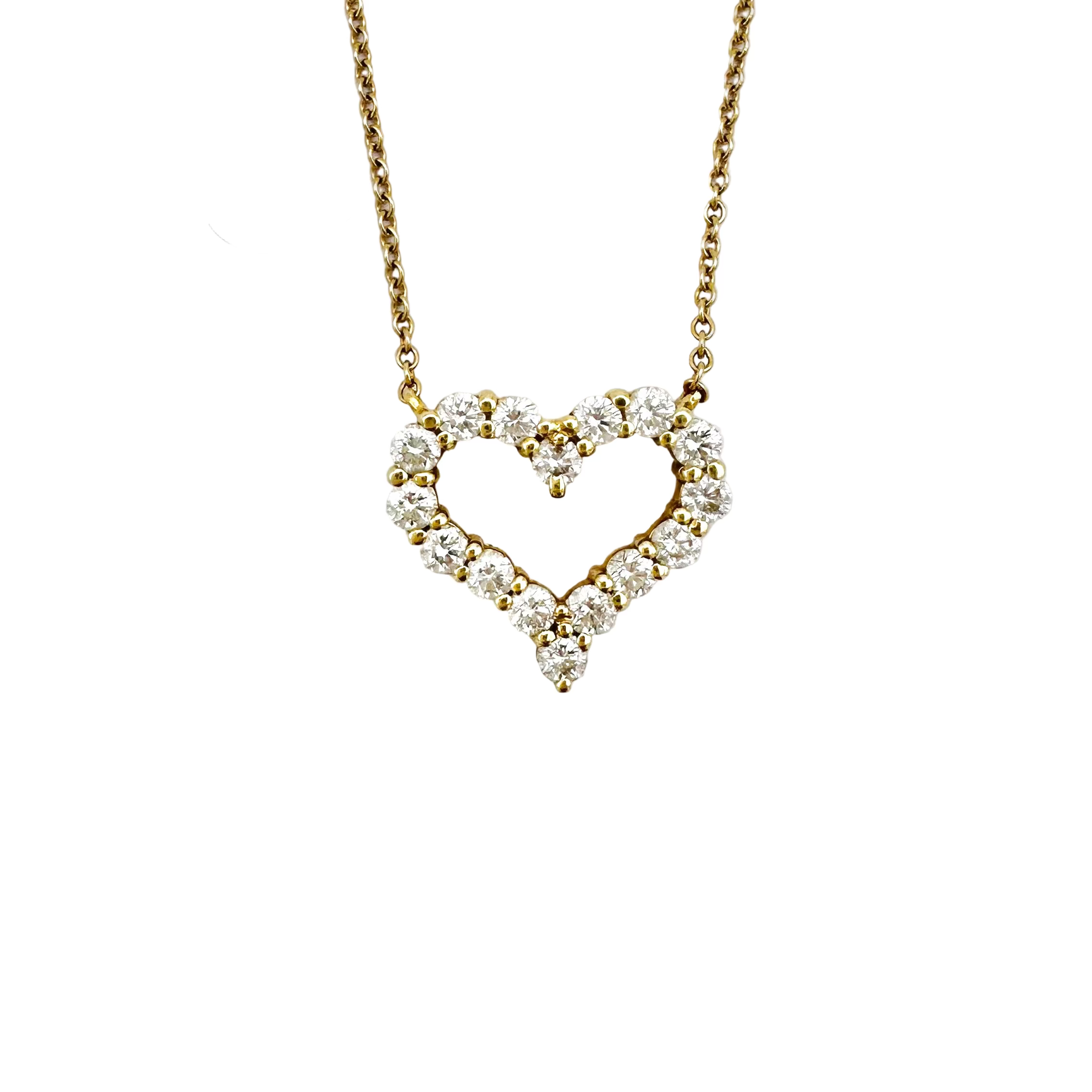 Collier Pendentif TIFFANY & CO. Coeur en or rose et diamants