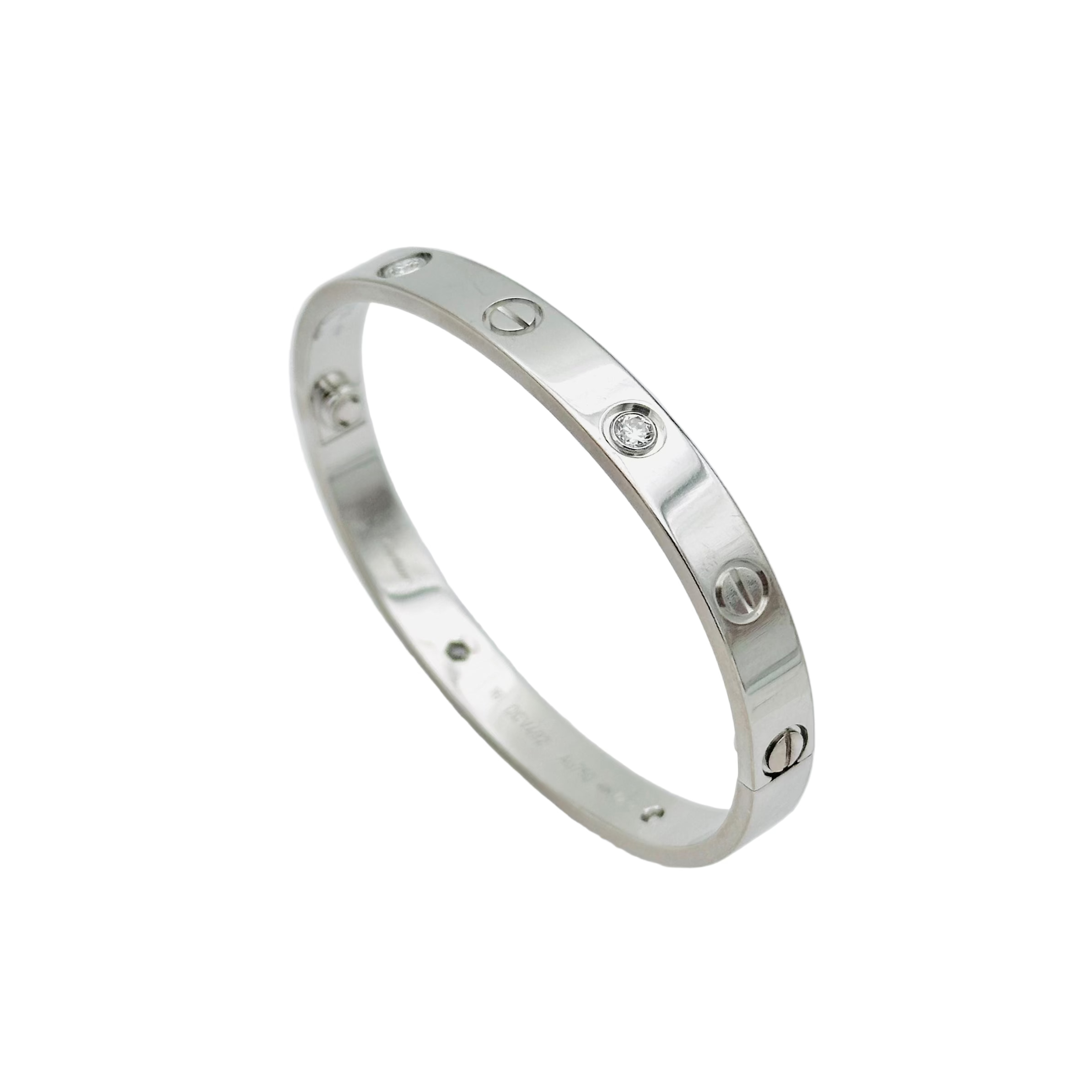 Bracelet Jonc CARTIER Love en or blanc et diamants