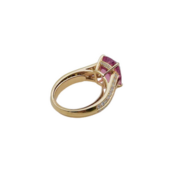 Bague Solitaire en or rose, spinelle et diamants