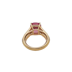 Bague Solitaire en or rose, spinelle et diamants
