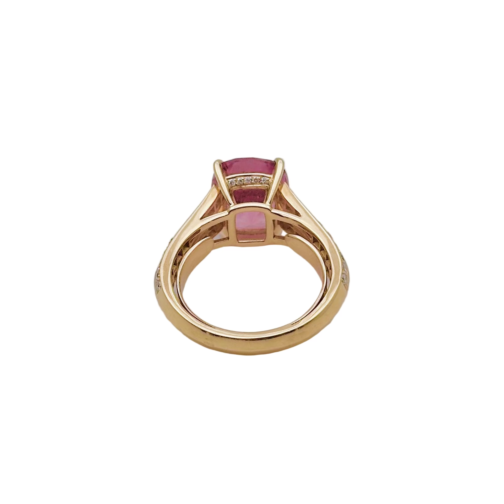 Bague Solitaire en or rose, spinelle et diamants