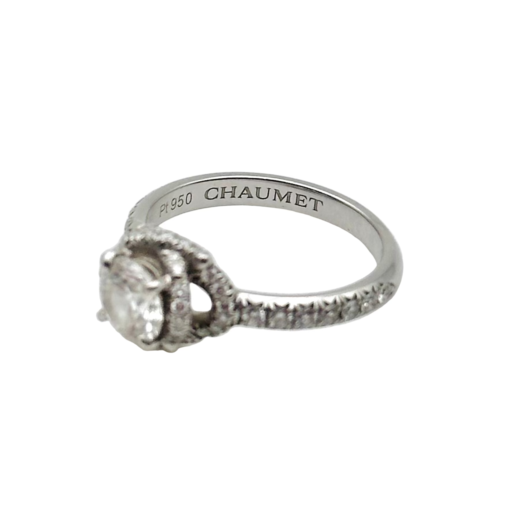 Ring CHAUMET "Liens d'amour" in paltinium and diamonds.