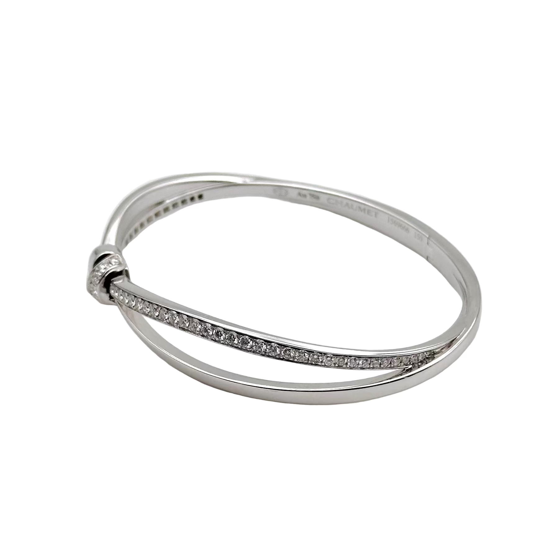 CHAUMET "Liens Séduction" bangle bracelet in white gold and diamonds