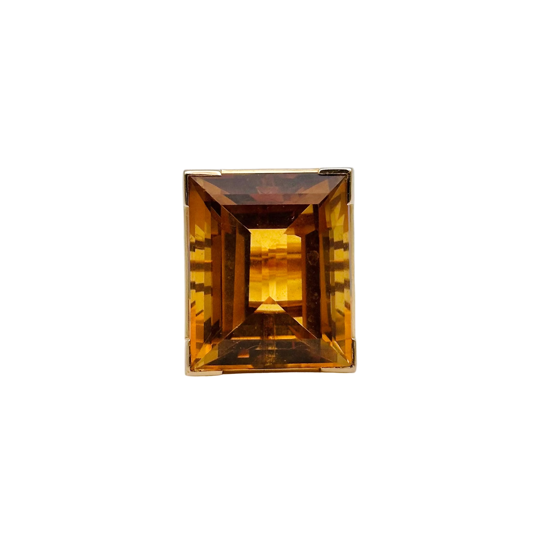 Bague Cocktail en or jaune et citrine