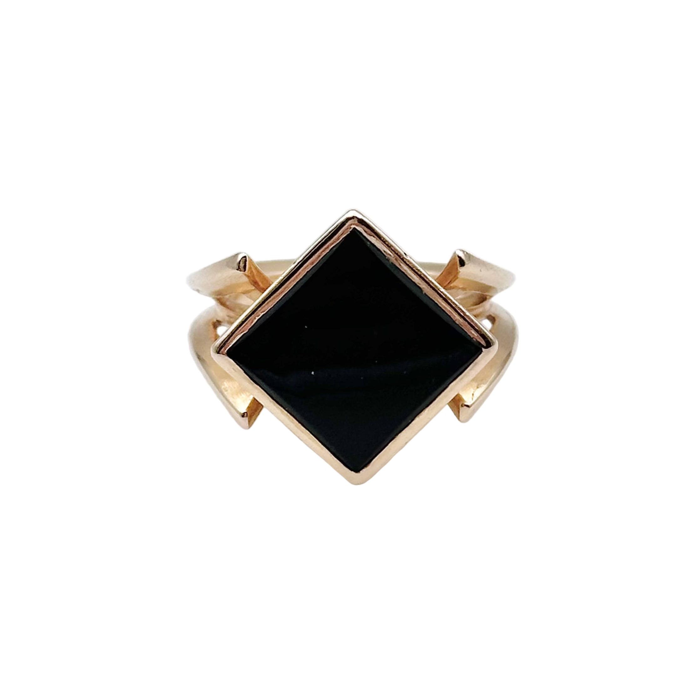 Bague Cocktail en or jaune et onyx