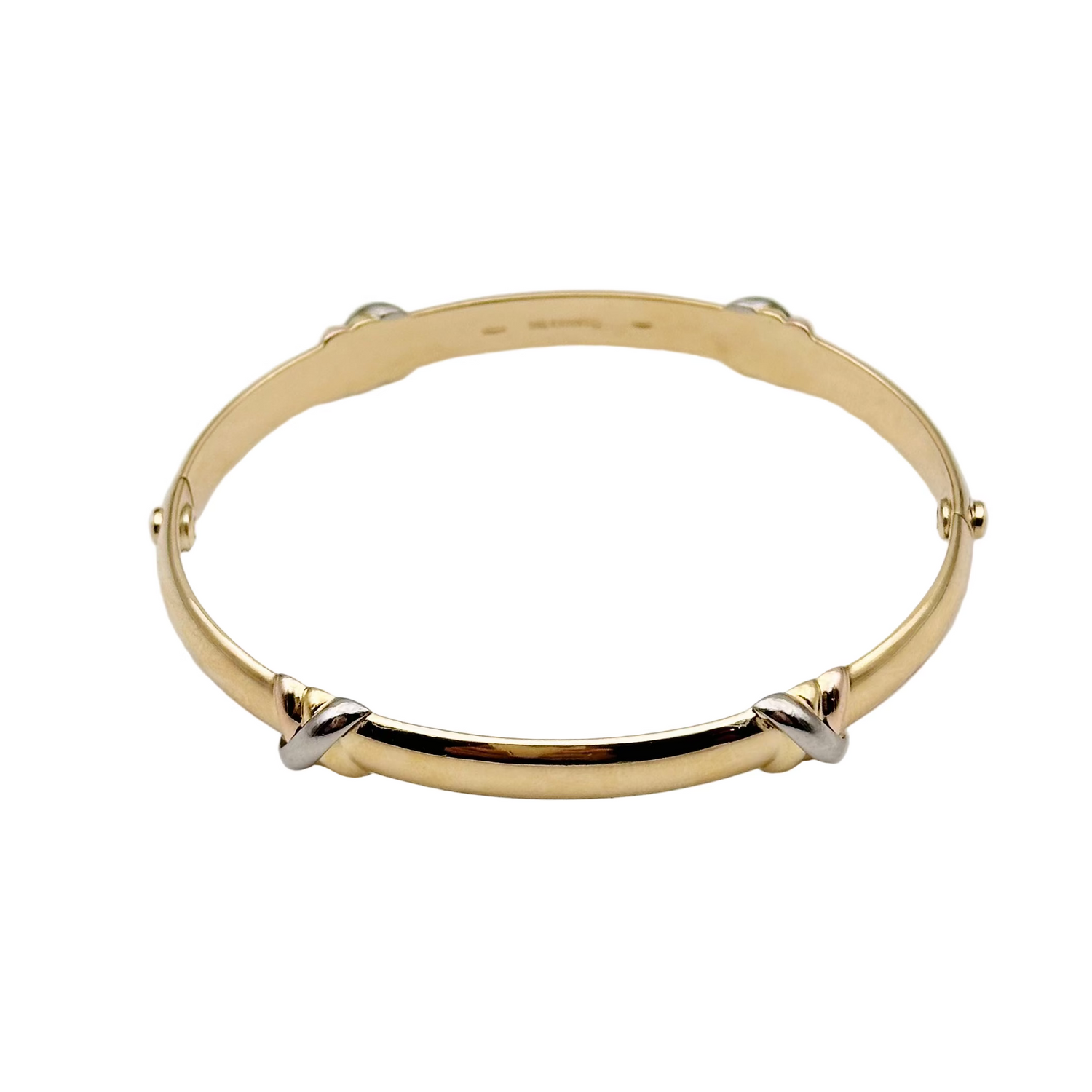 Cartier "Trinity" bangle bracelet in yellow gold, white gold and rose gold