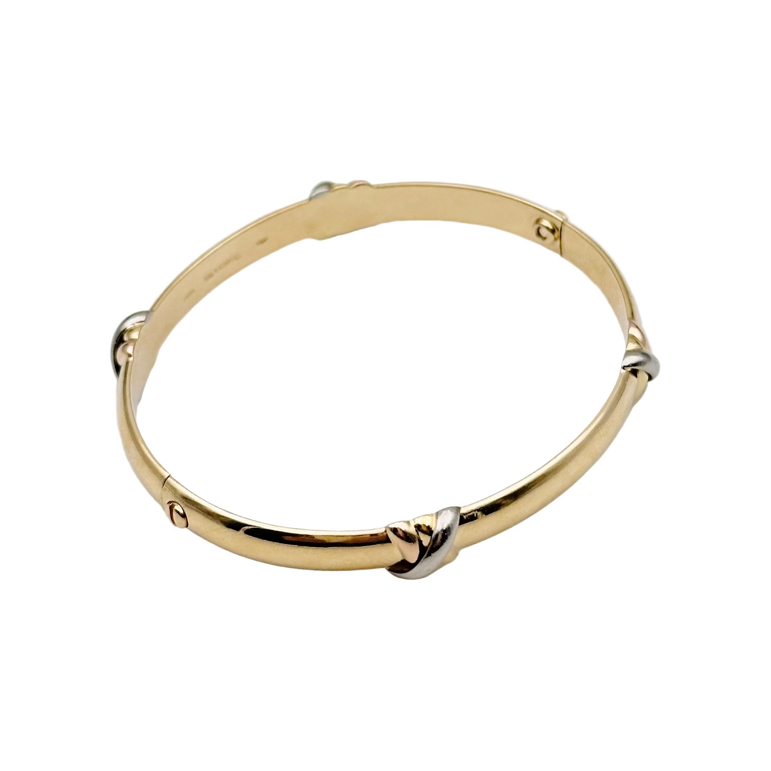 Cartier "Trinity" bangle bracelet in yellow gold, white gold and rose gold