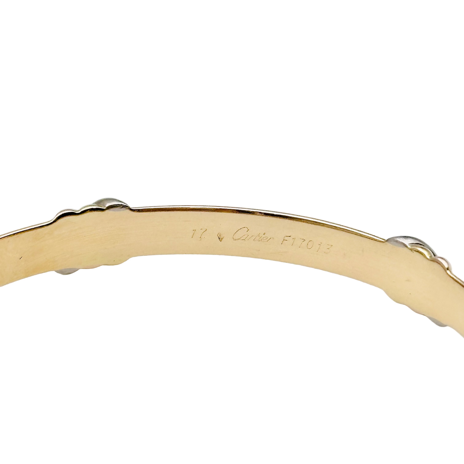 Cartier "Trinity" bangle bracelet in yellow gold, white gold and rose gold