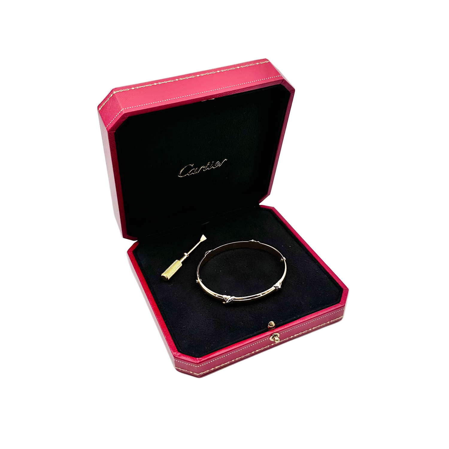 Cartier "Trinity" bangle bracelet in yellow gold, white gold and rose gold