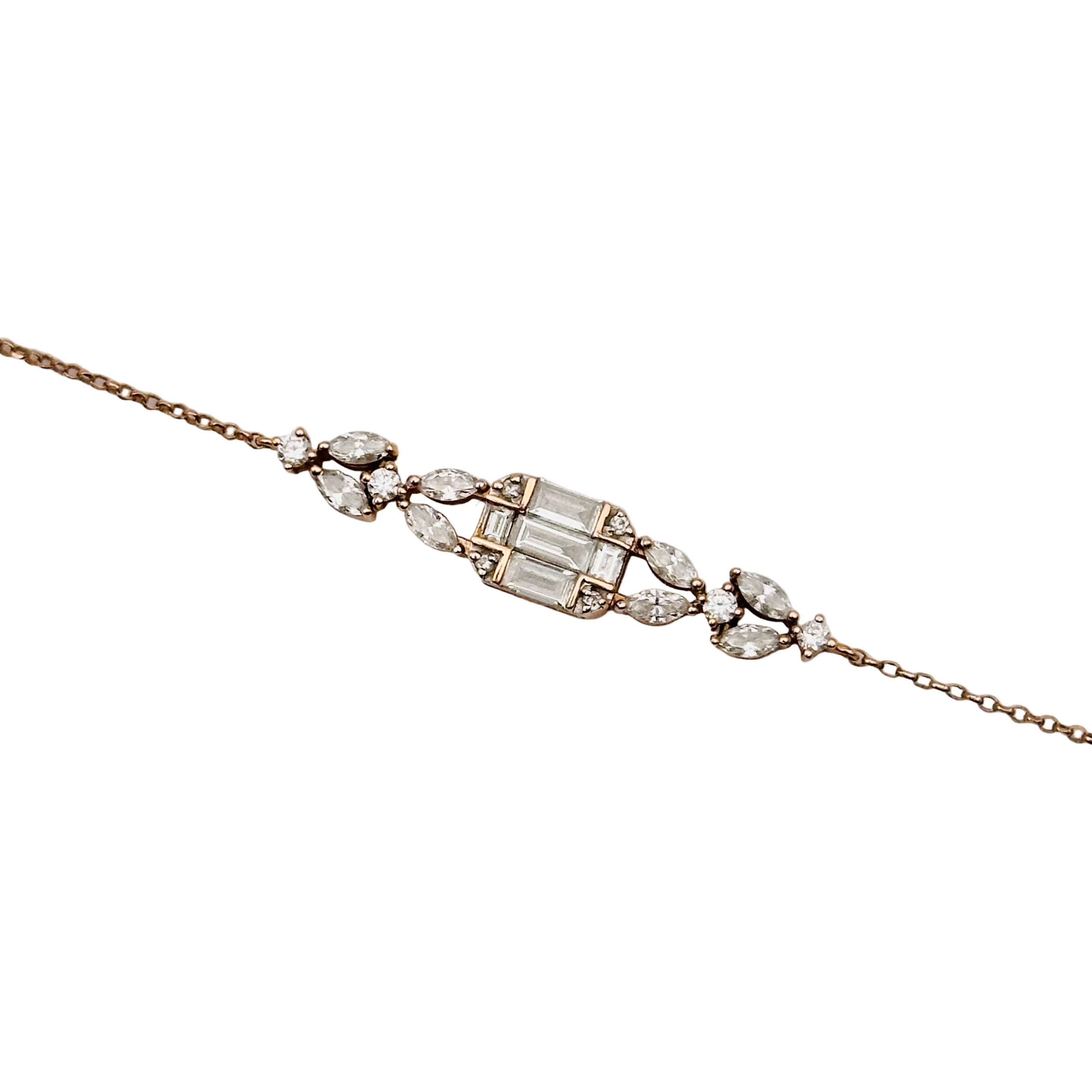 Bracelet en or rose et diamants