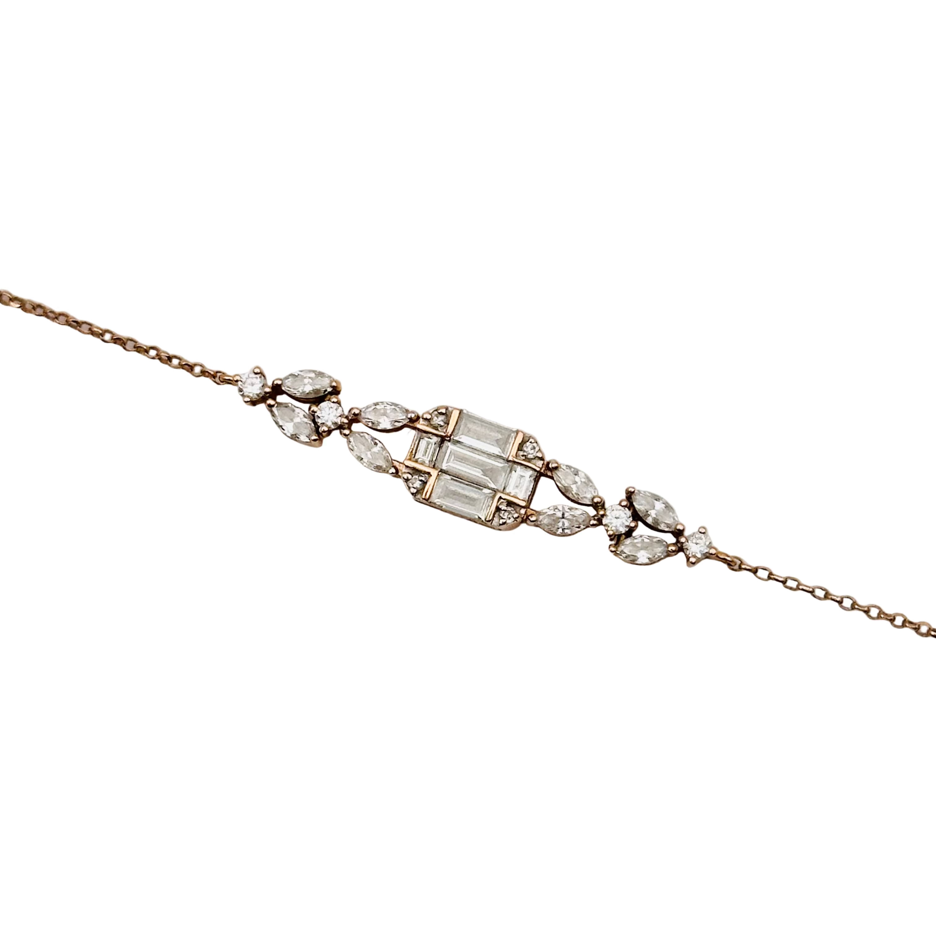 Bracelet en or rose et diamants