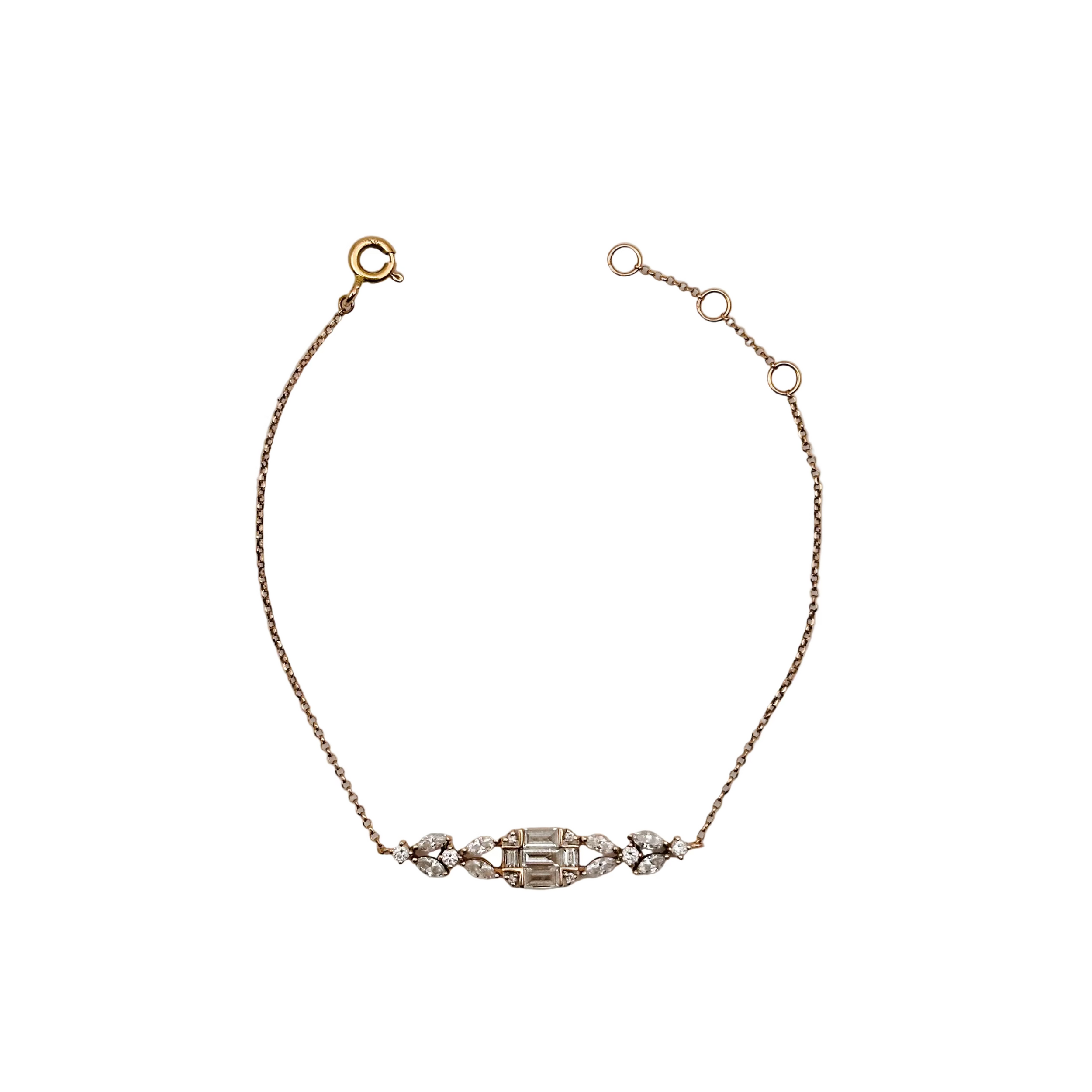 Bracelet en or rose et diamants