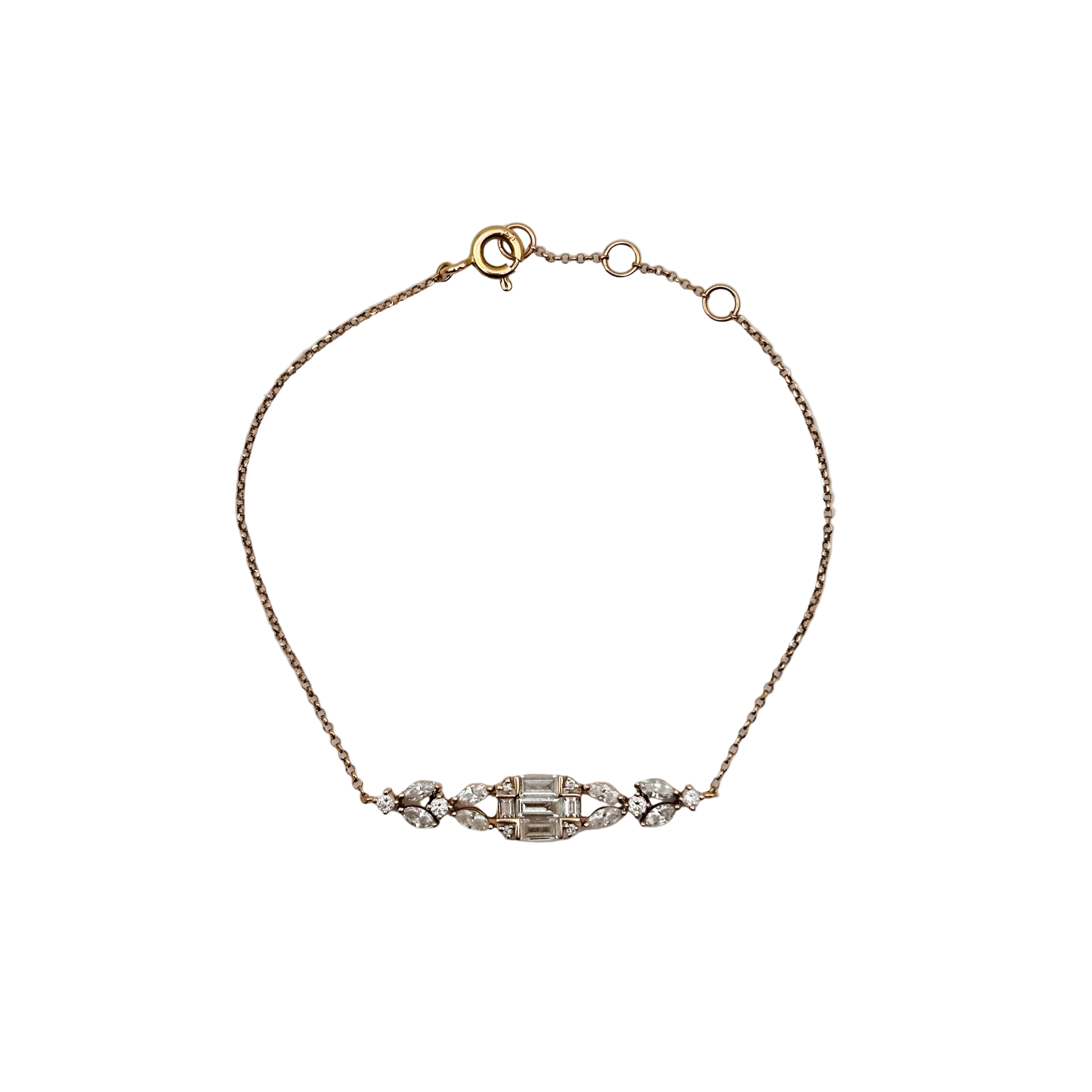 Bracelet en or rose et diamants