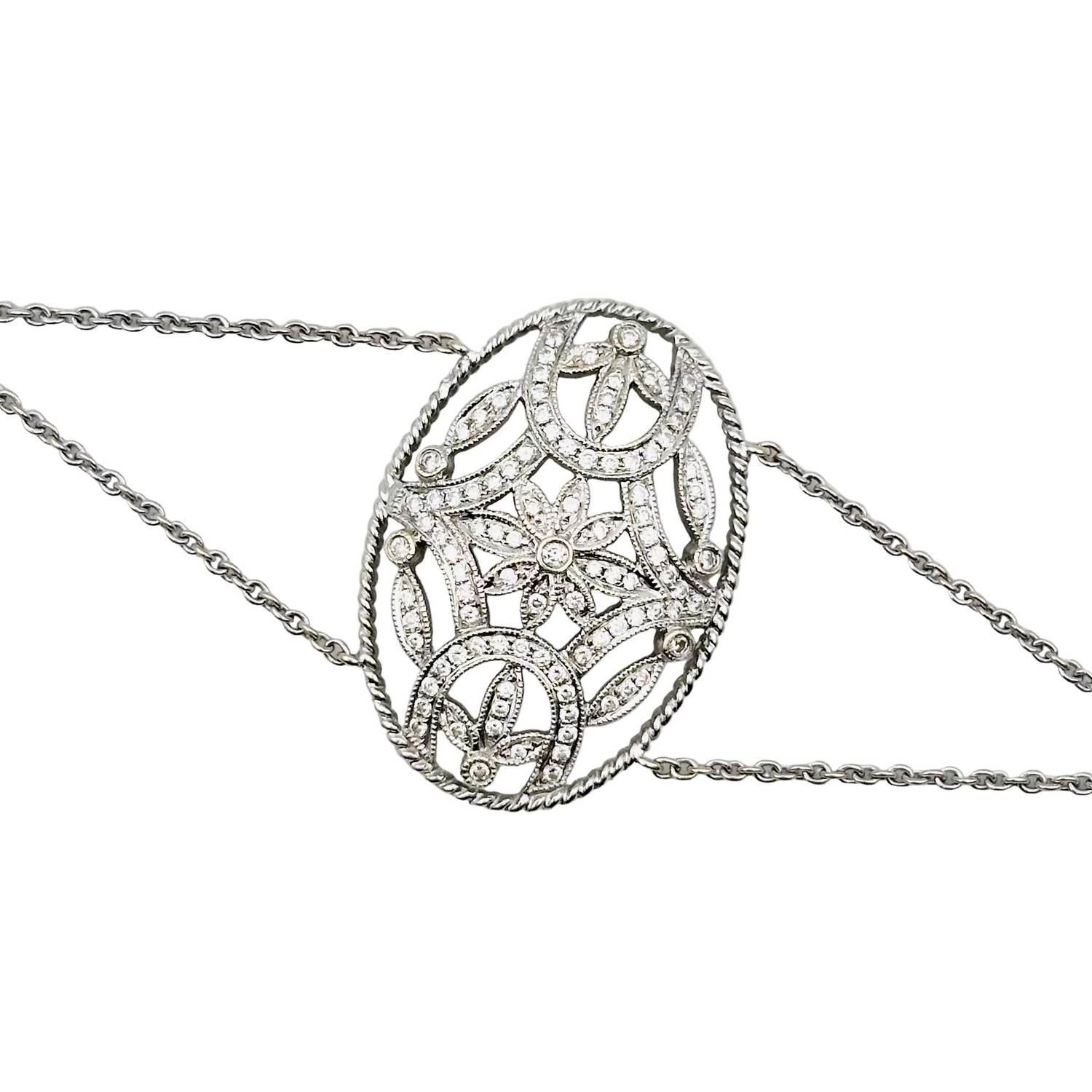 White gold and diamond bracelet