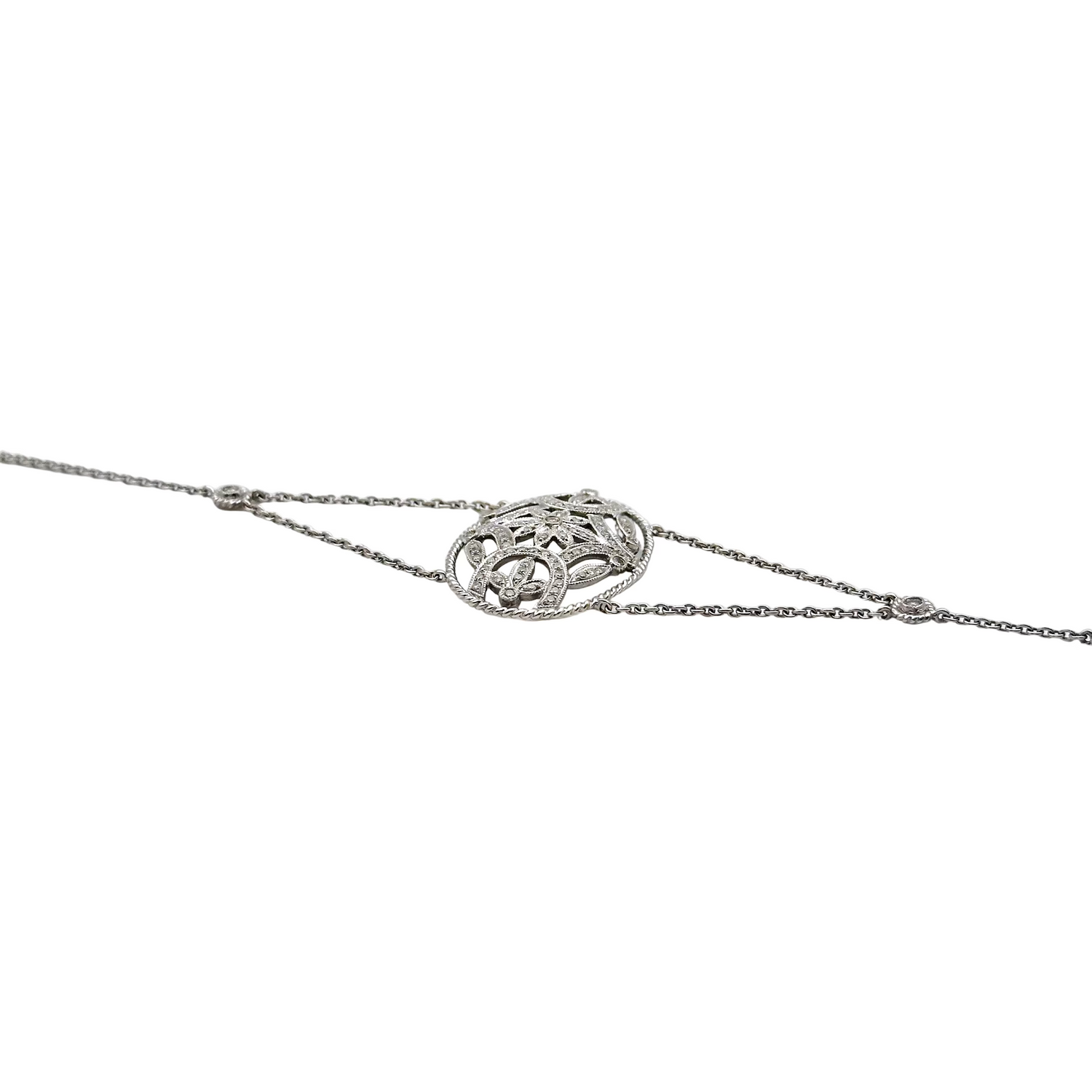 White gold and diamond bracelet