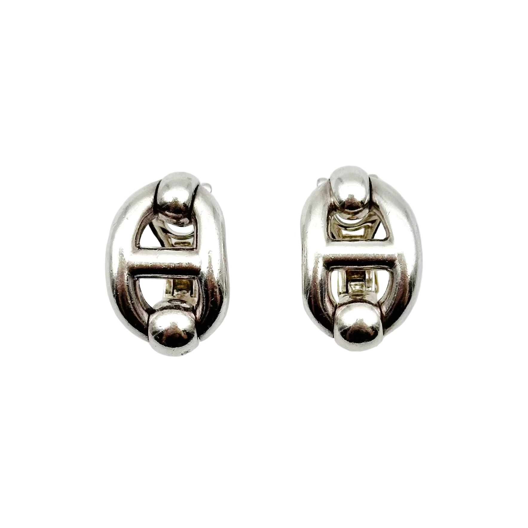 Boucles d'oreilles HERMÈS Chaînes d'ancre en argent