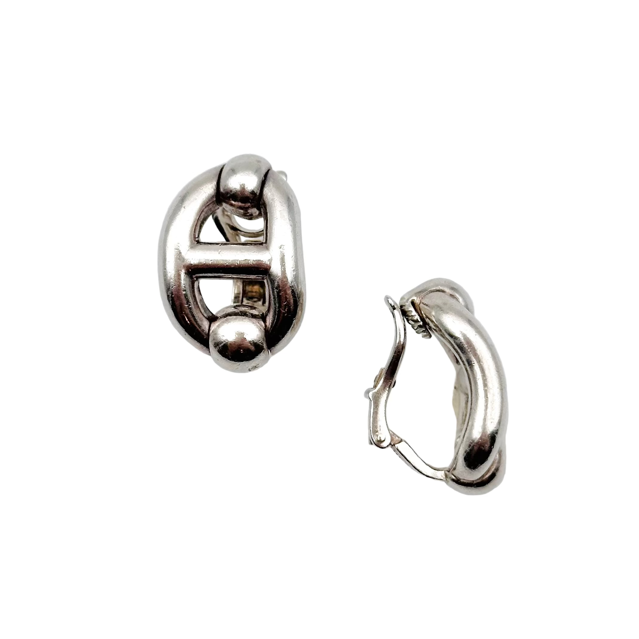 Boucles d'oreilles HERMÈS Chaînes d'ancre en argent