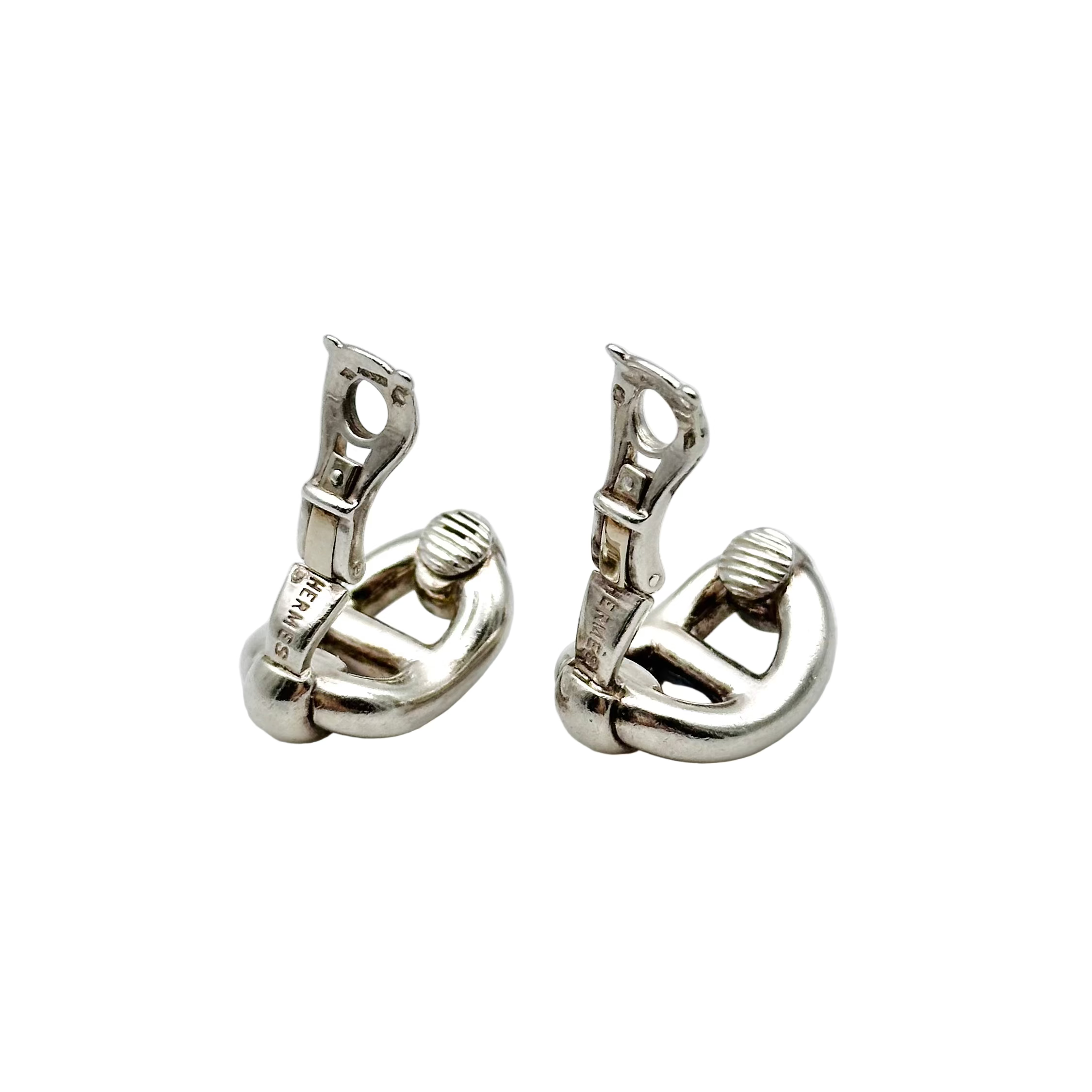 HERMÈS "Chaîne d'ancre" clip-on earrings in silver