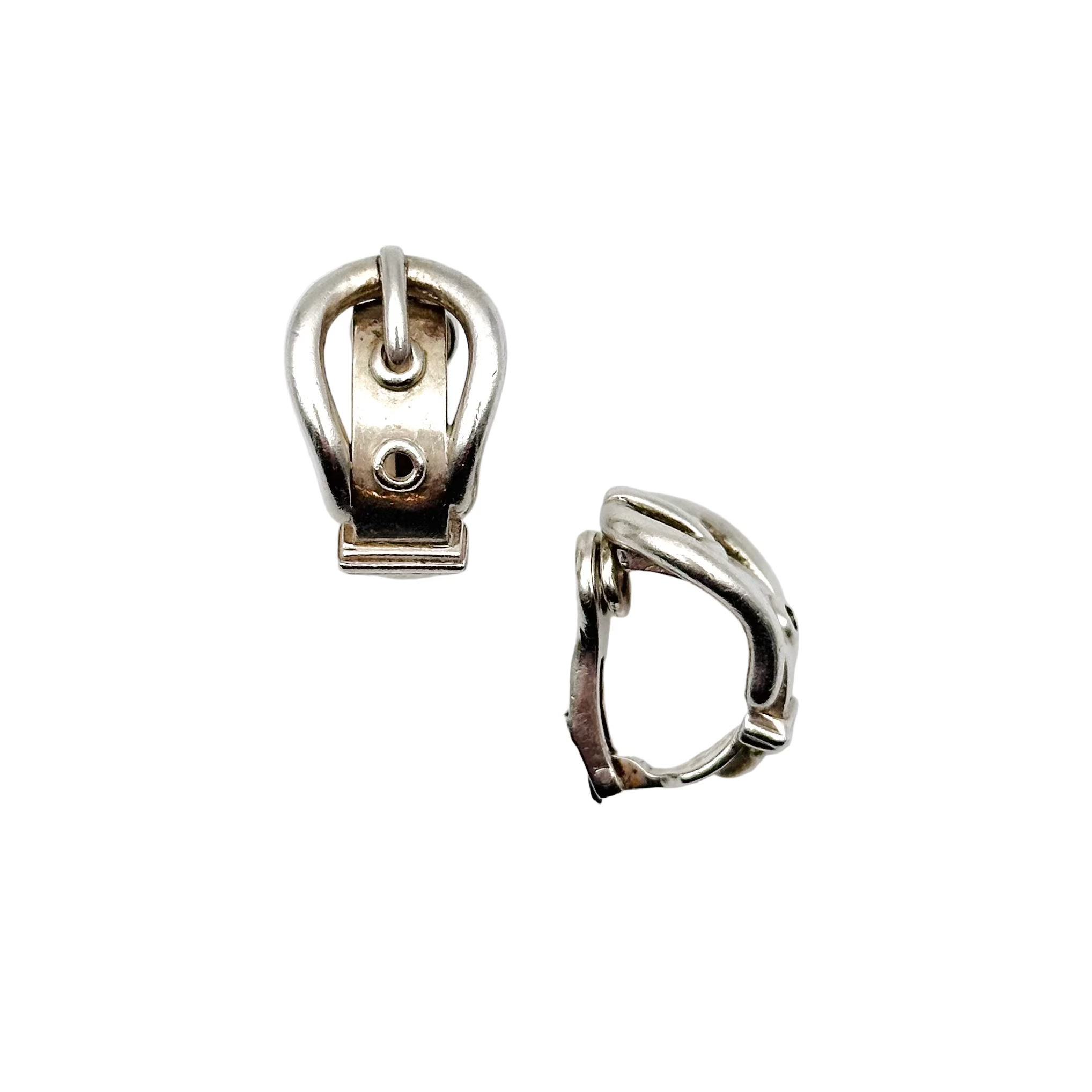 Boucles d'oreilles HERMÈS Ceinture en argent
