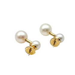 Boucles d'oreilles POIRAY en or jaune et perles