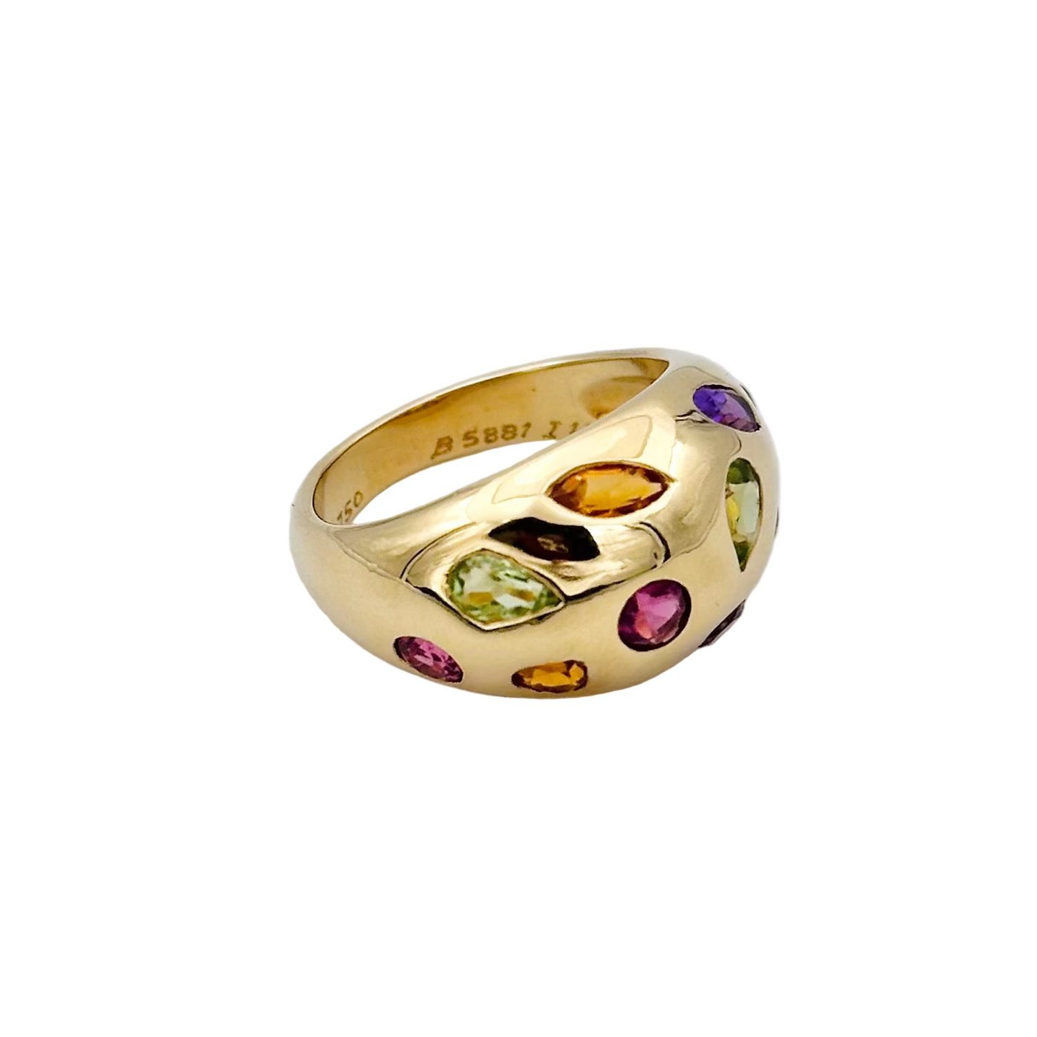 VAN CLEEF &amp; ARPELS bangle ring in yellow gold and precious stones