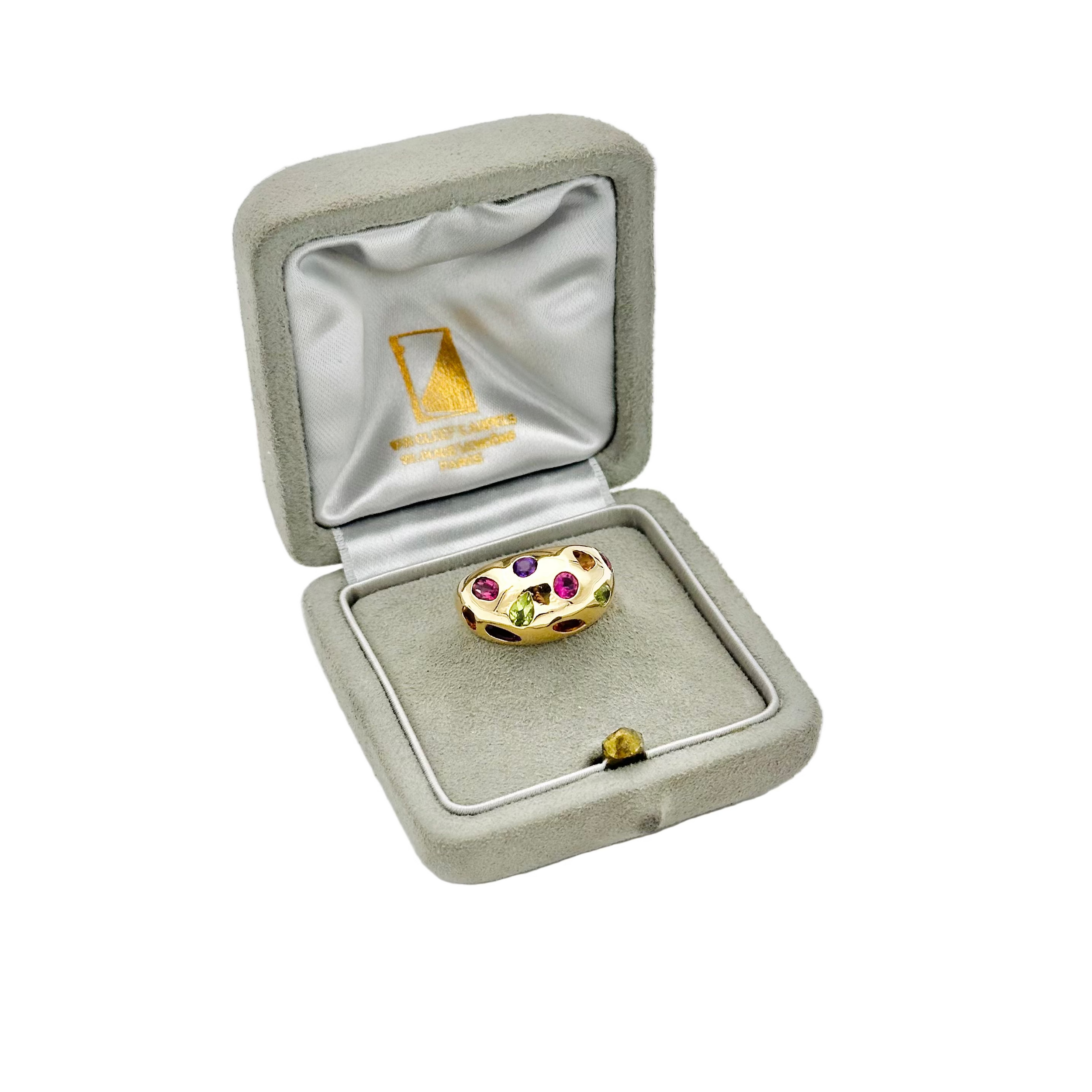 Bague Jonc VAN CLEEF & ARPELS en or jaune et pierres fines